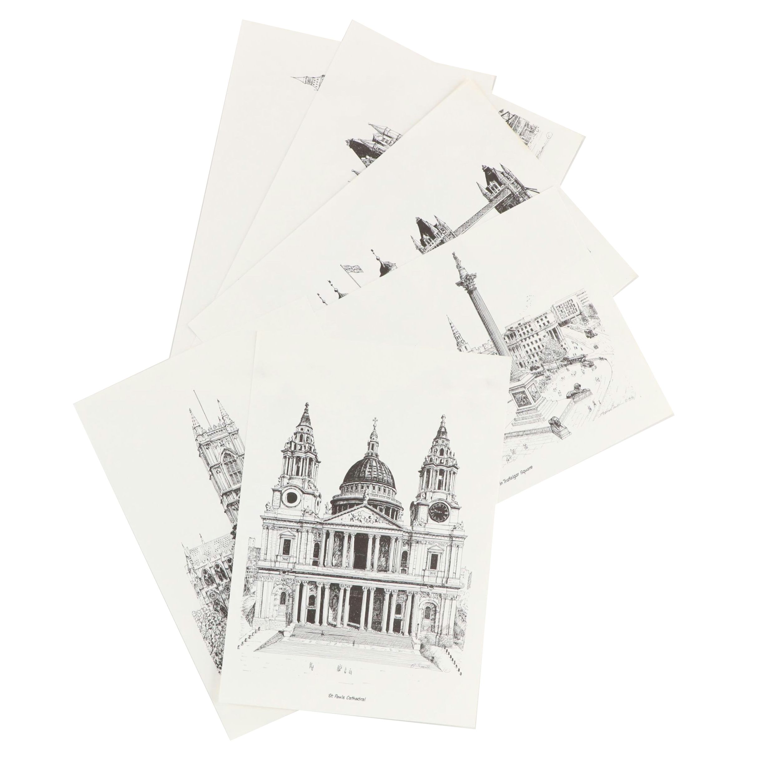 London Cityscape Lithographs After Bernard Smith Including "The Tower of London"