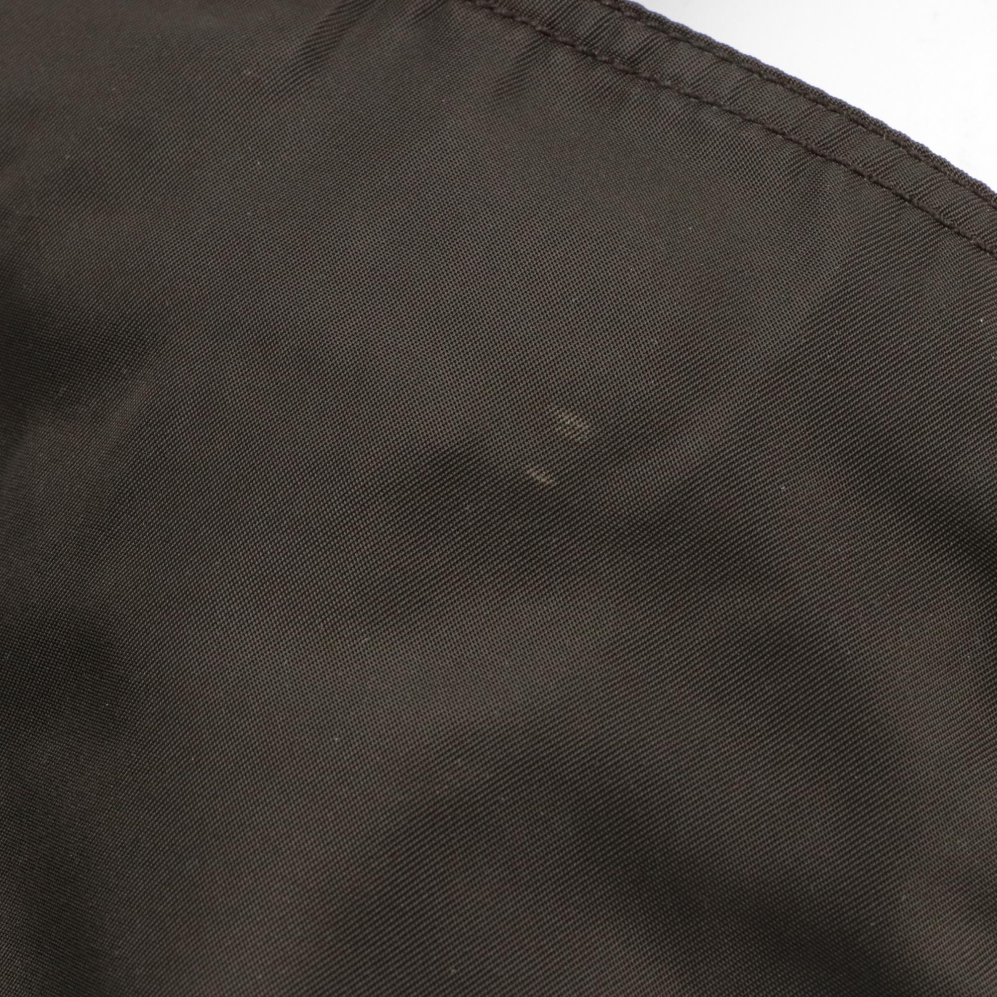 Prada Brown Nylon Flat Zippered Shoulder Tote Bag