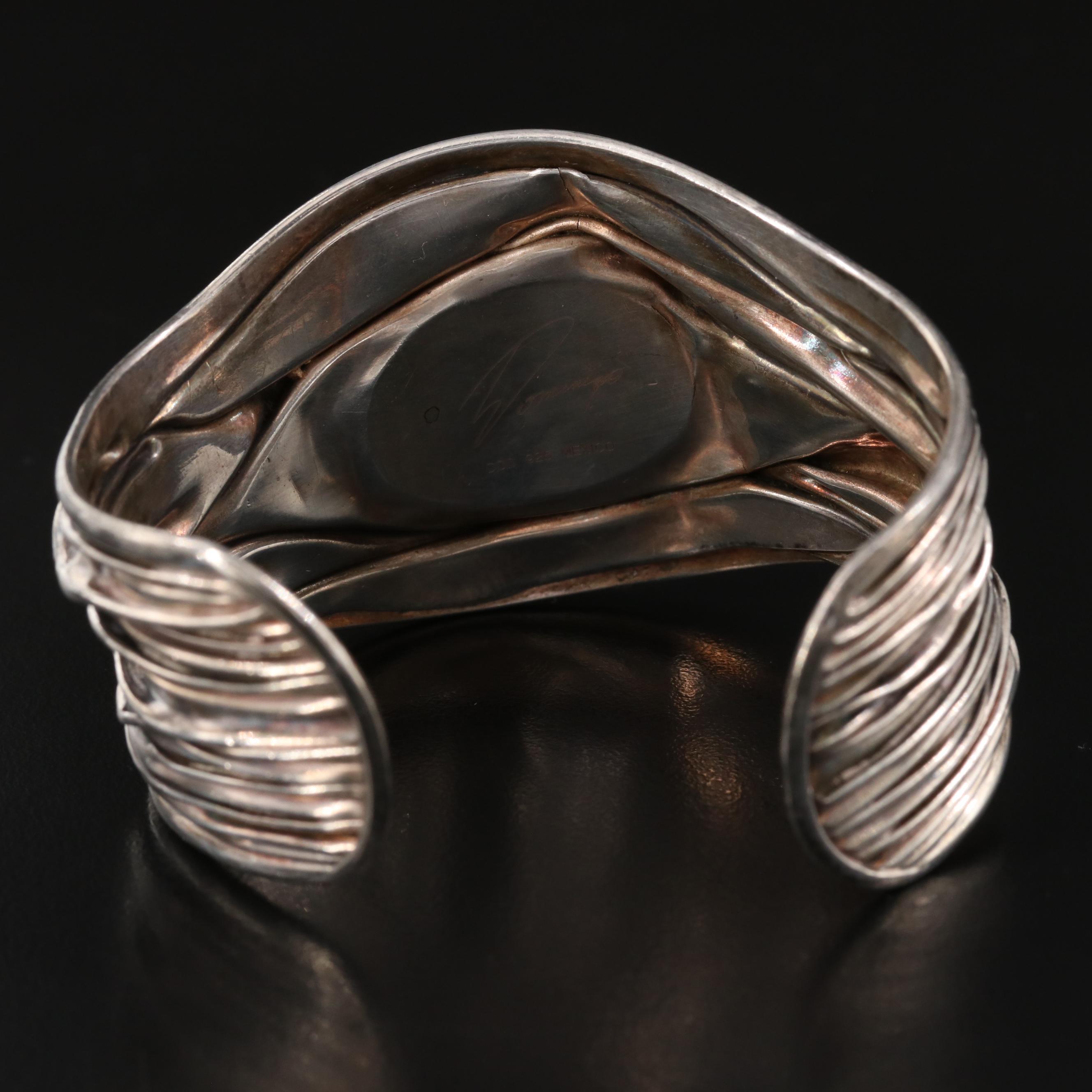 Dominique Dinouart Mexican Sterling Malachite Signed Cuff