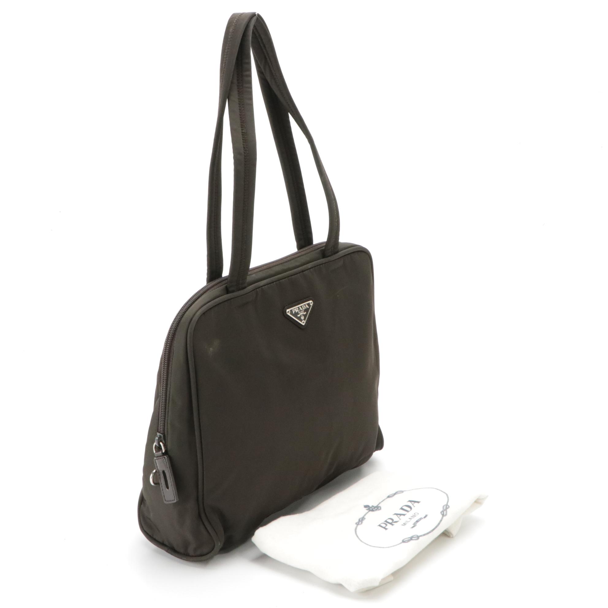 Prada Deep Brown Tessuto Nylon Shoulder Bag