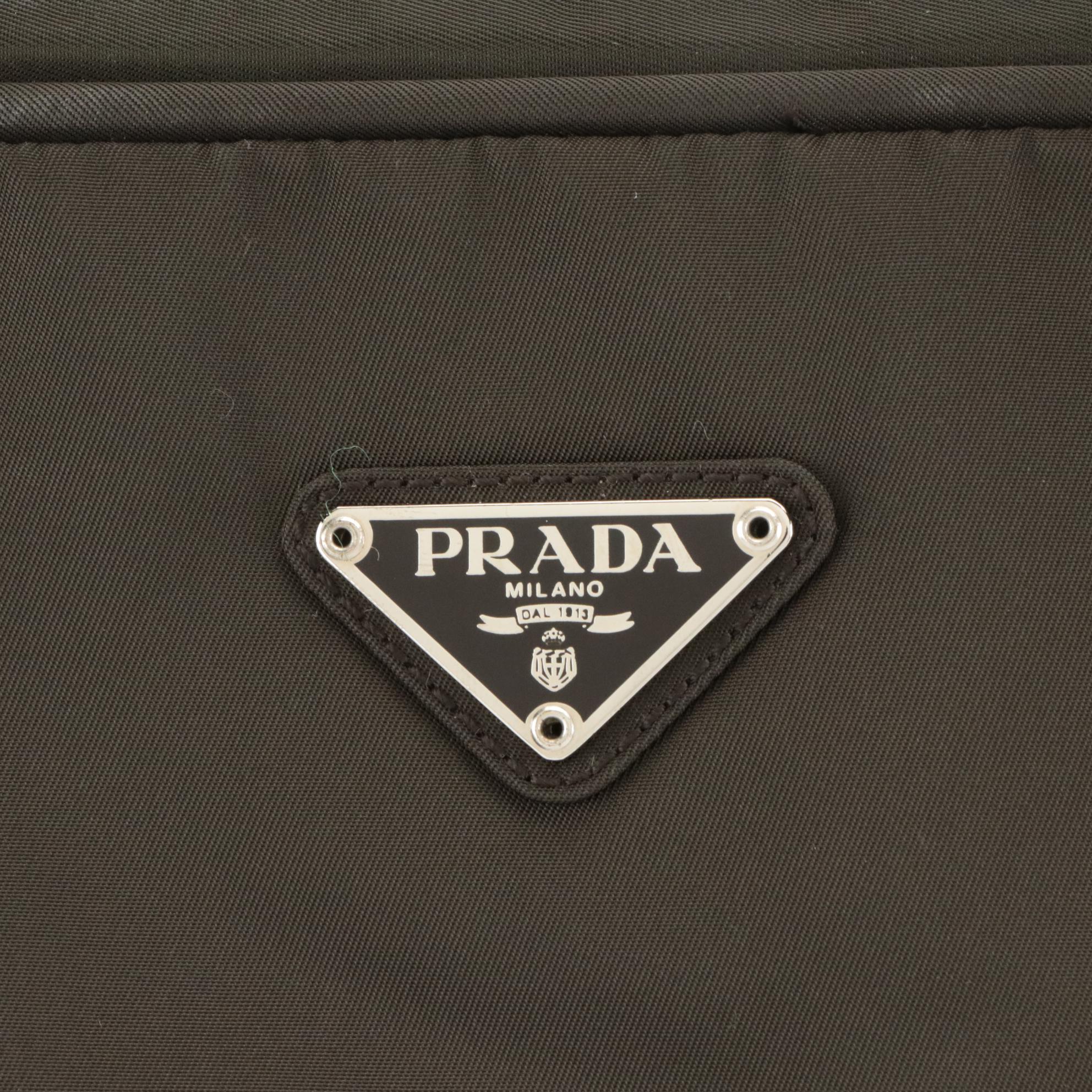 Prada Deep Brown Tessuto Nylon Shoulder Bag