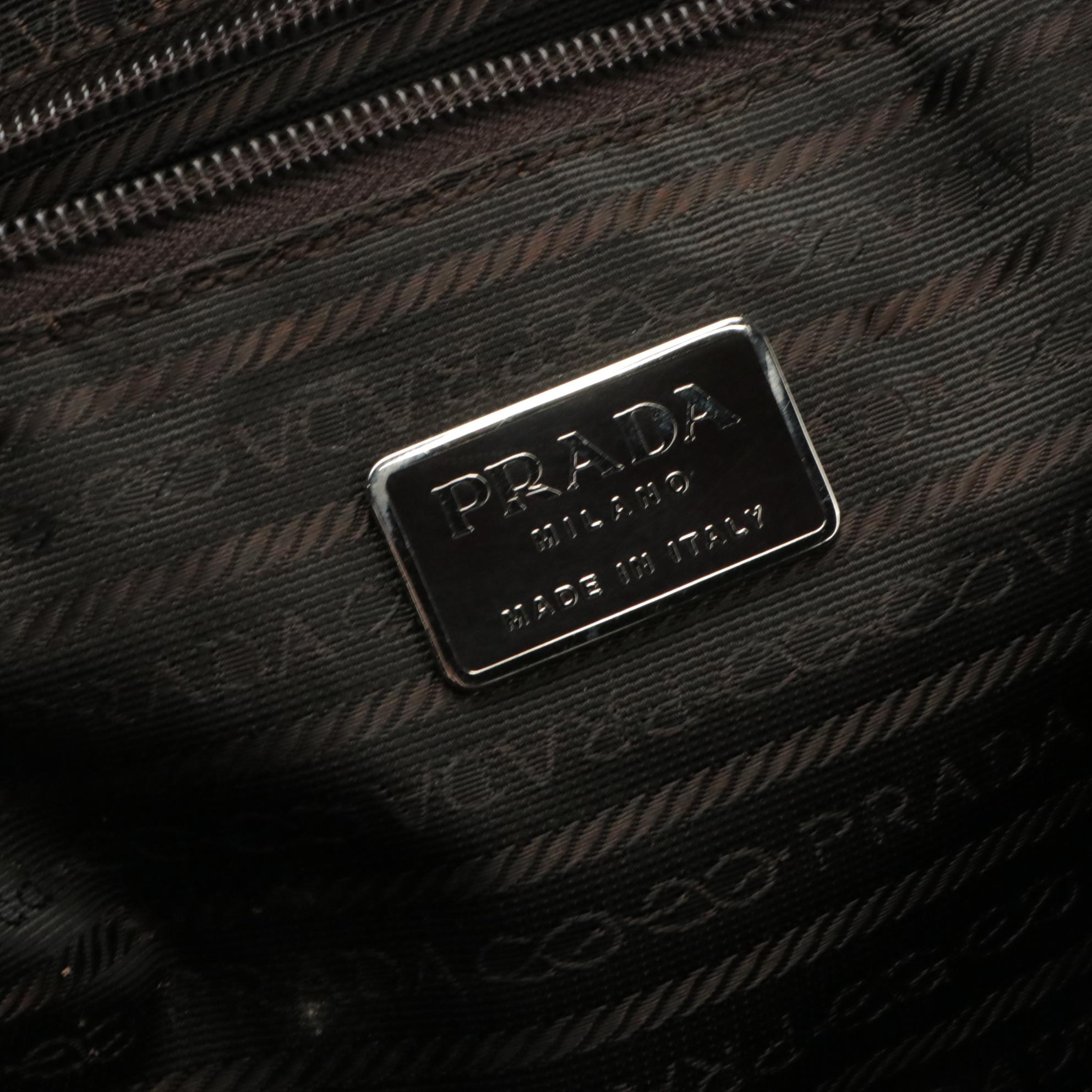 Prada Deep Brown Tessuto Nylon Shoulder Bag