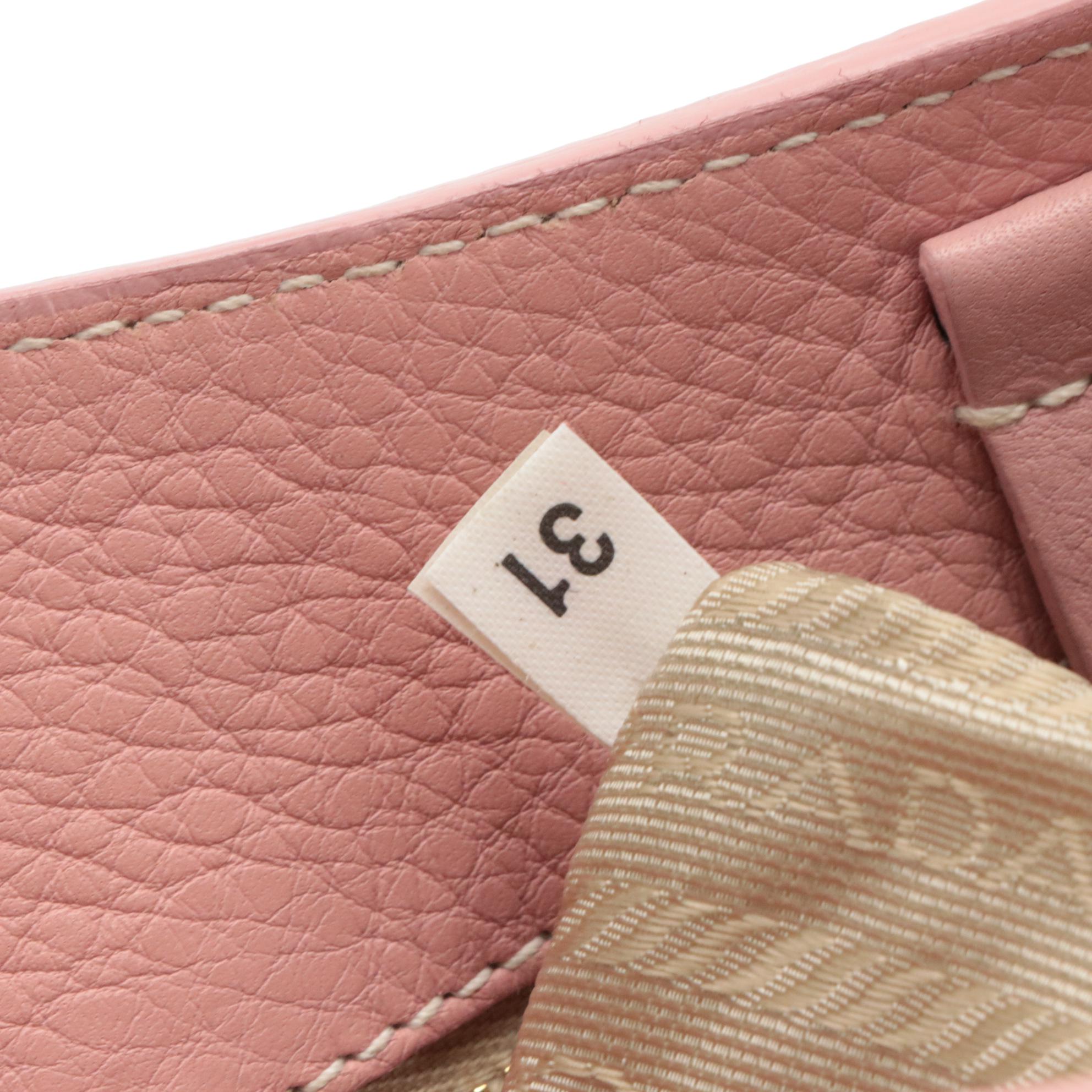 Prada Baby Pink Grained Leather Shoulder Bag