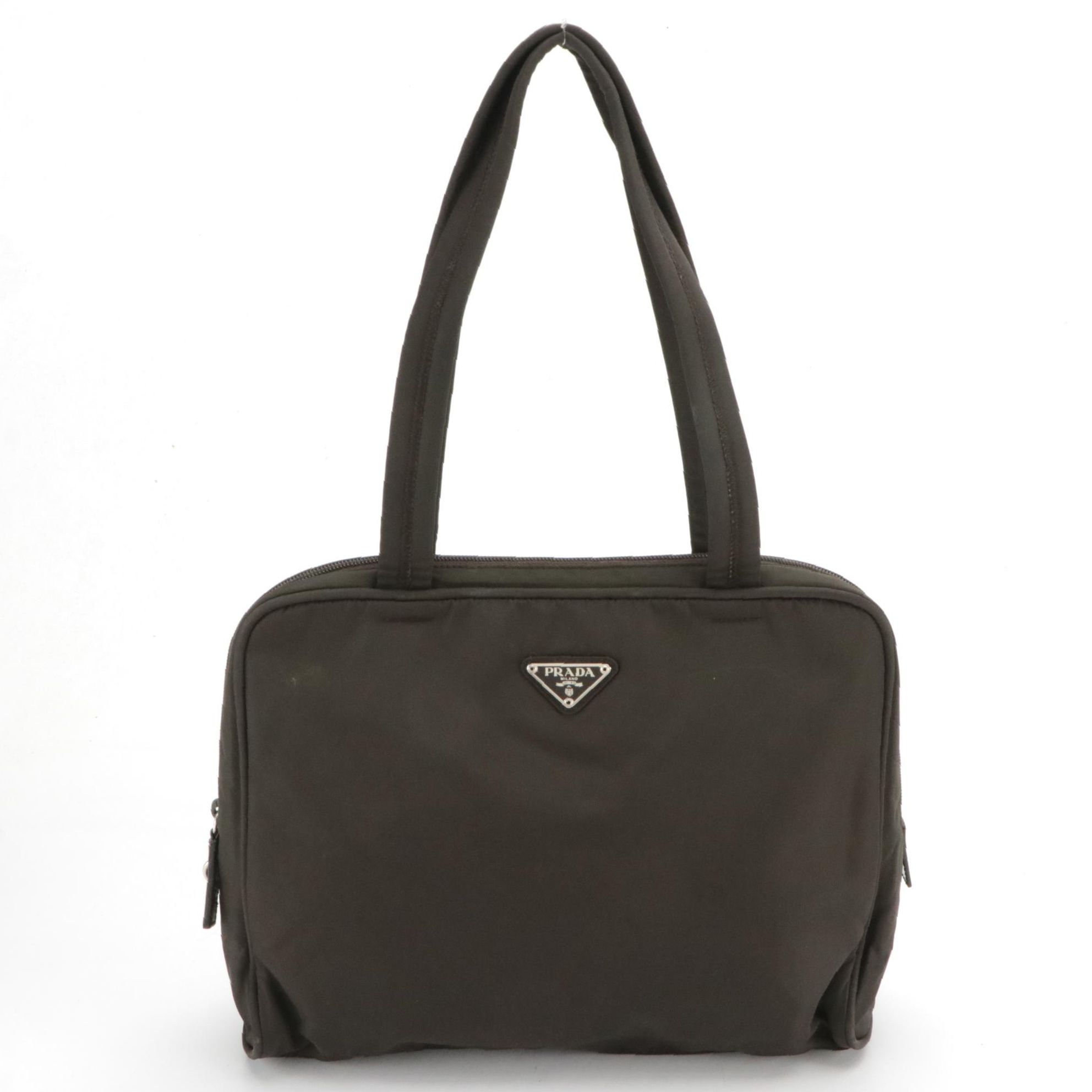 Prada Deep Brown Tessuto Nylon Shoulder Bag