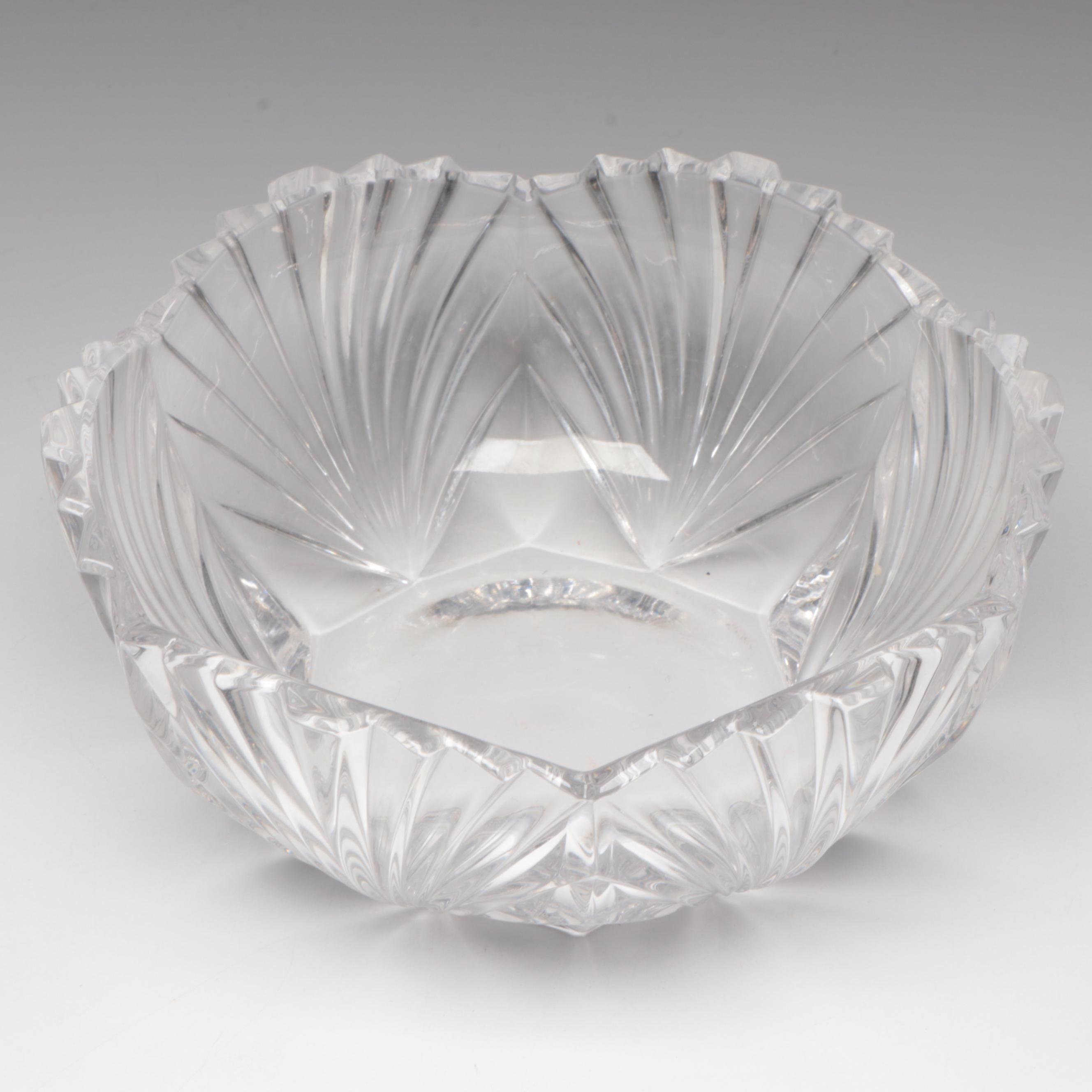 Handmade Art Glass Candy in Cut Crystal Bowl