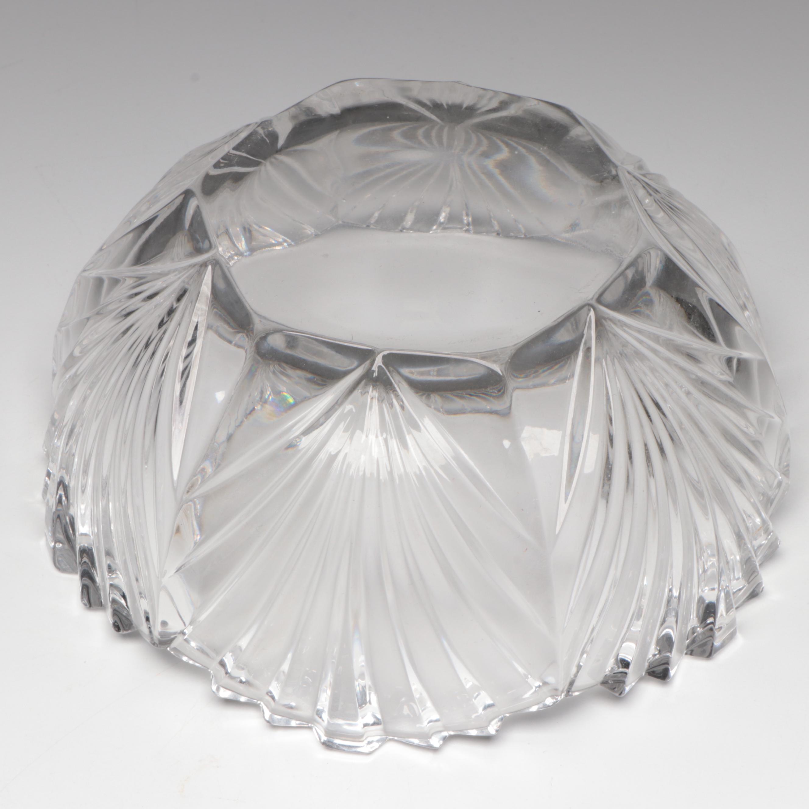 Handmade Art Glass Candy in Cut Crystal Bowl