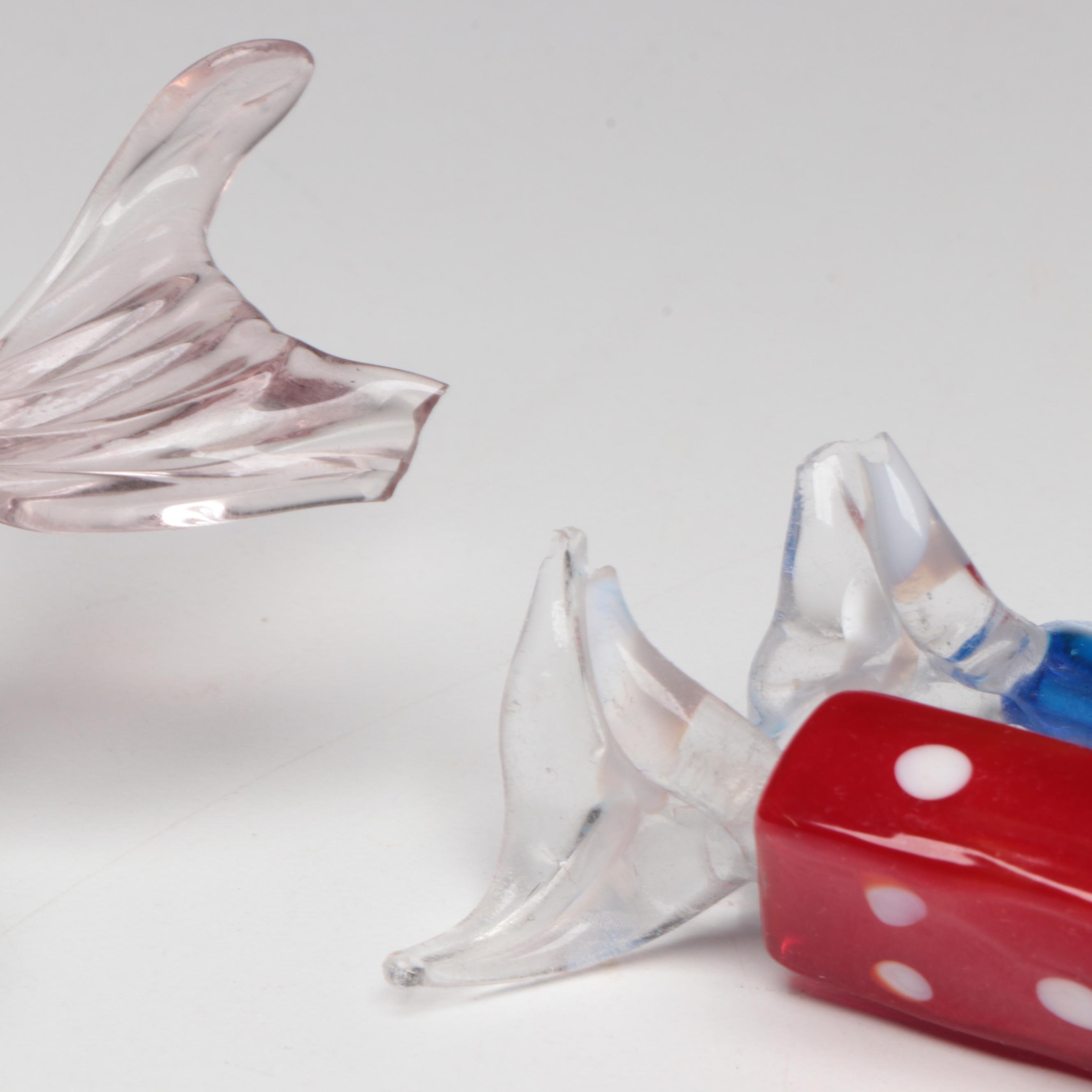 Handmade Art Glass Candy in Cut Crystal Bowl