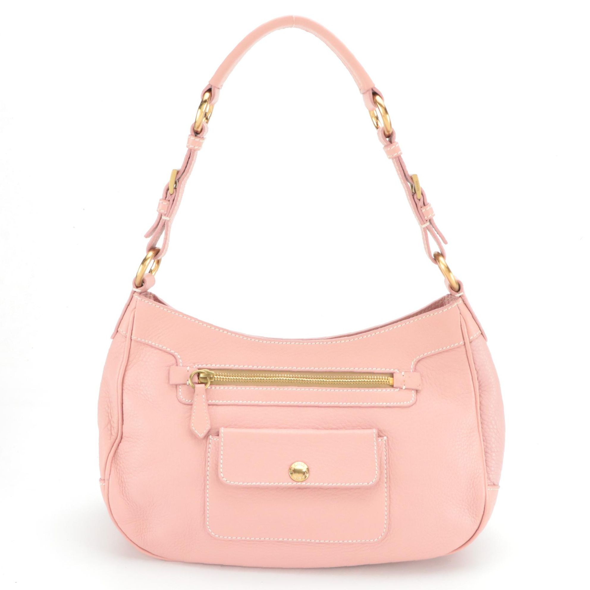 Prada Baby Pink Grained Leather Shoulder Bag