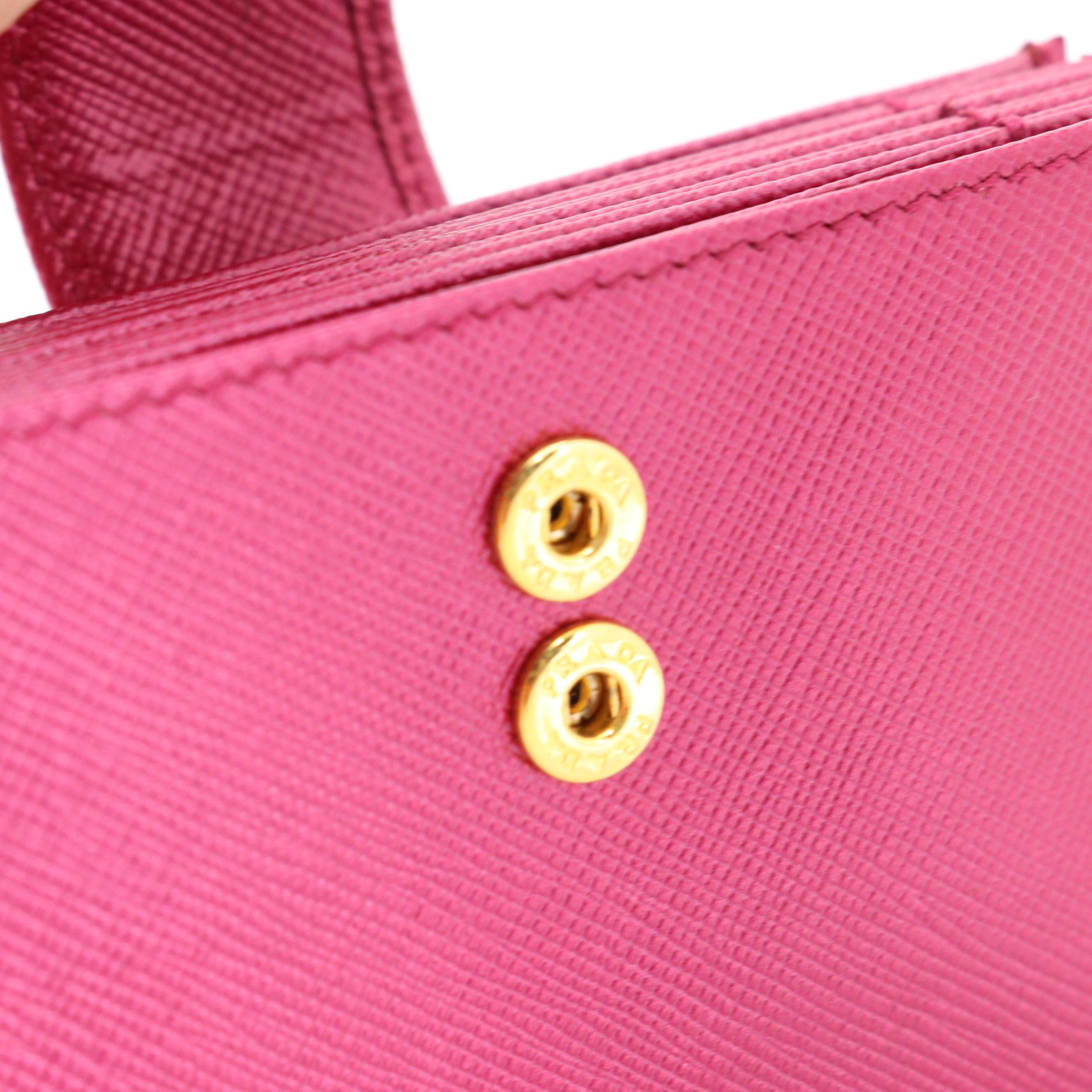 Prada Card Case 1M1211 in Metallic Hibiscus Saffiano Leather with Tag and Box