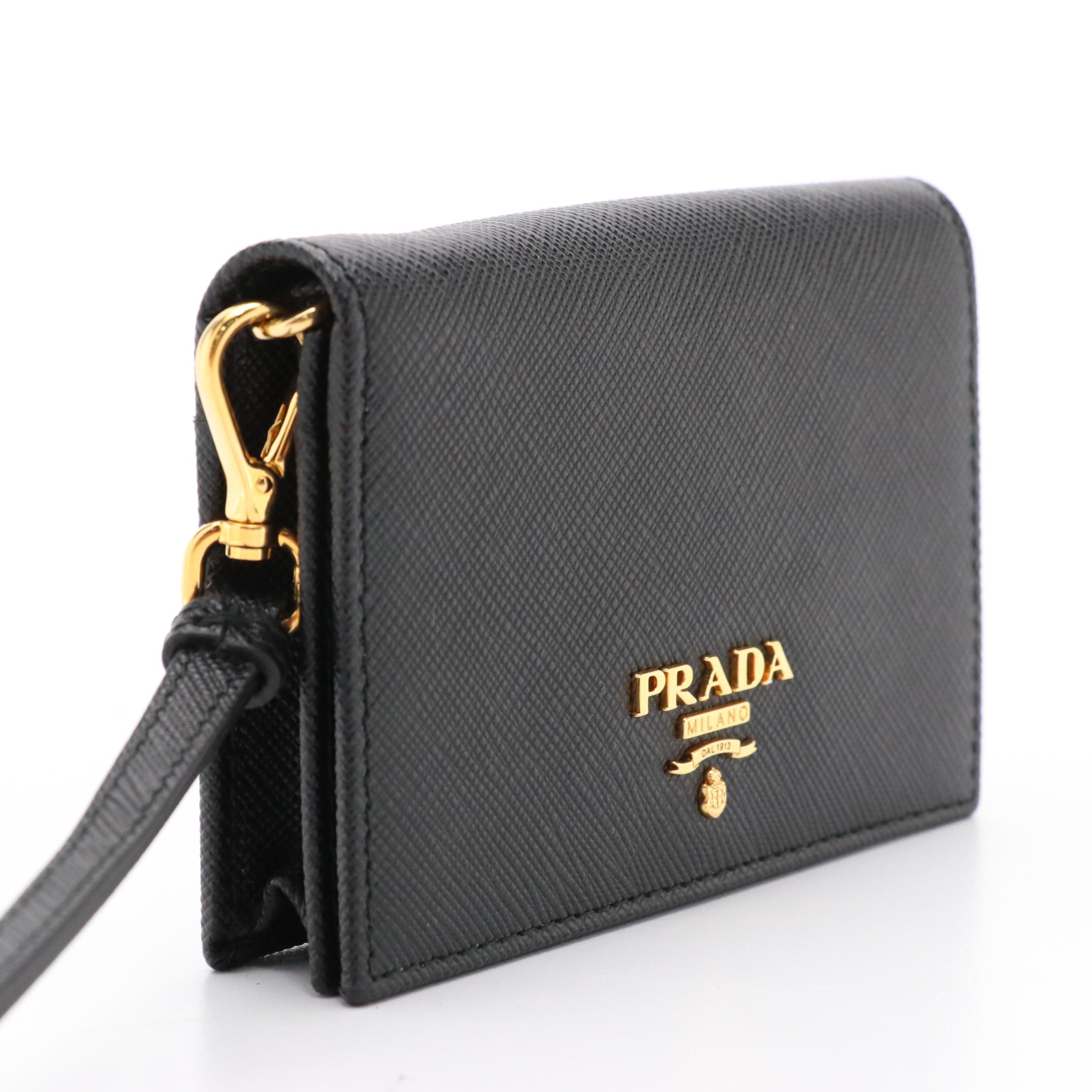 Prada Compact Wallet Wristlet 1MC439 in Saffiano Leather with Tag