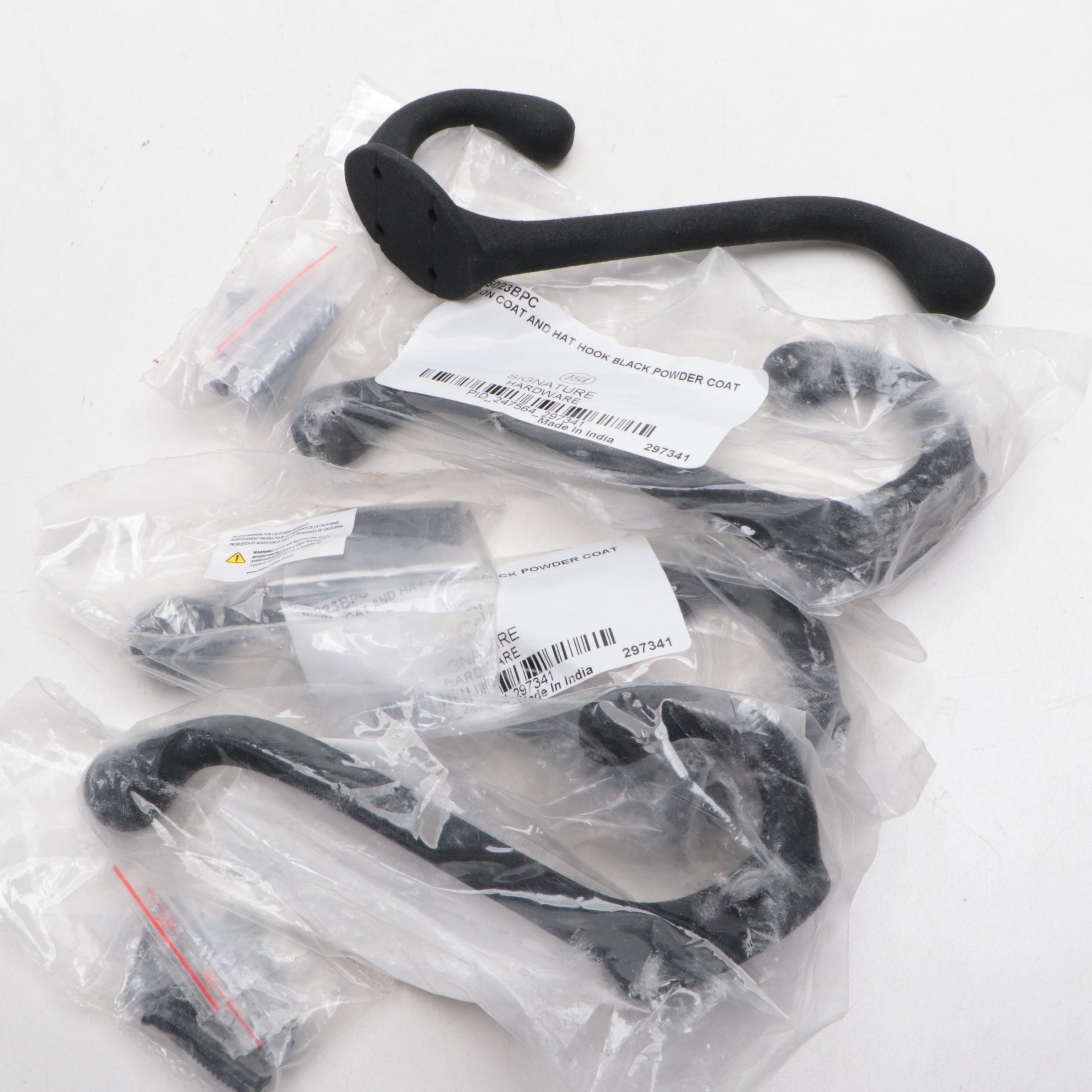 Black Powder Coat Double Coat Hooks and Handle Pull