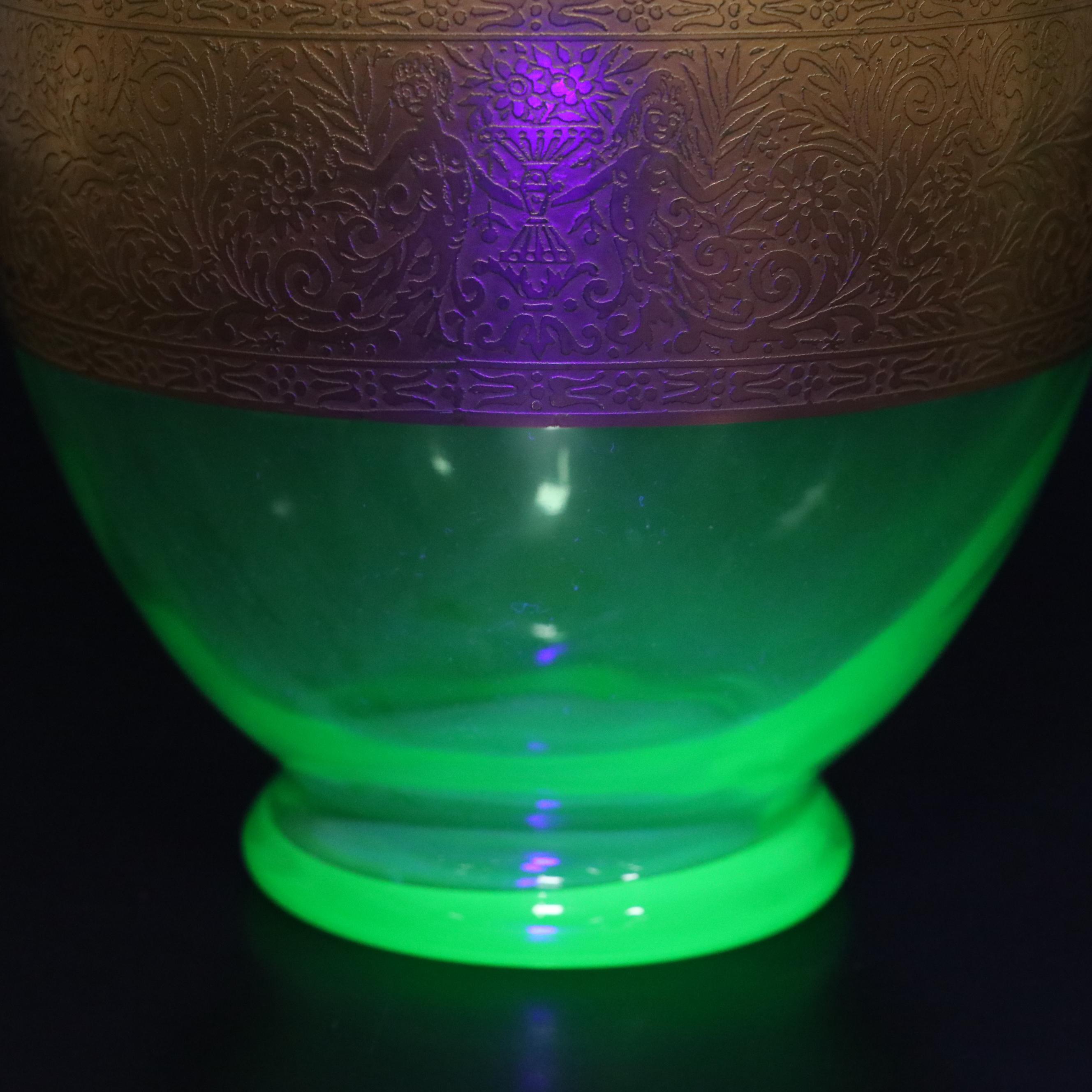 Bohemian Style Uranium Glass Vase with Dunhill Porcelain Humidor and More