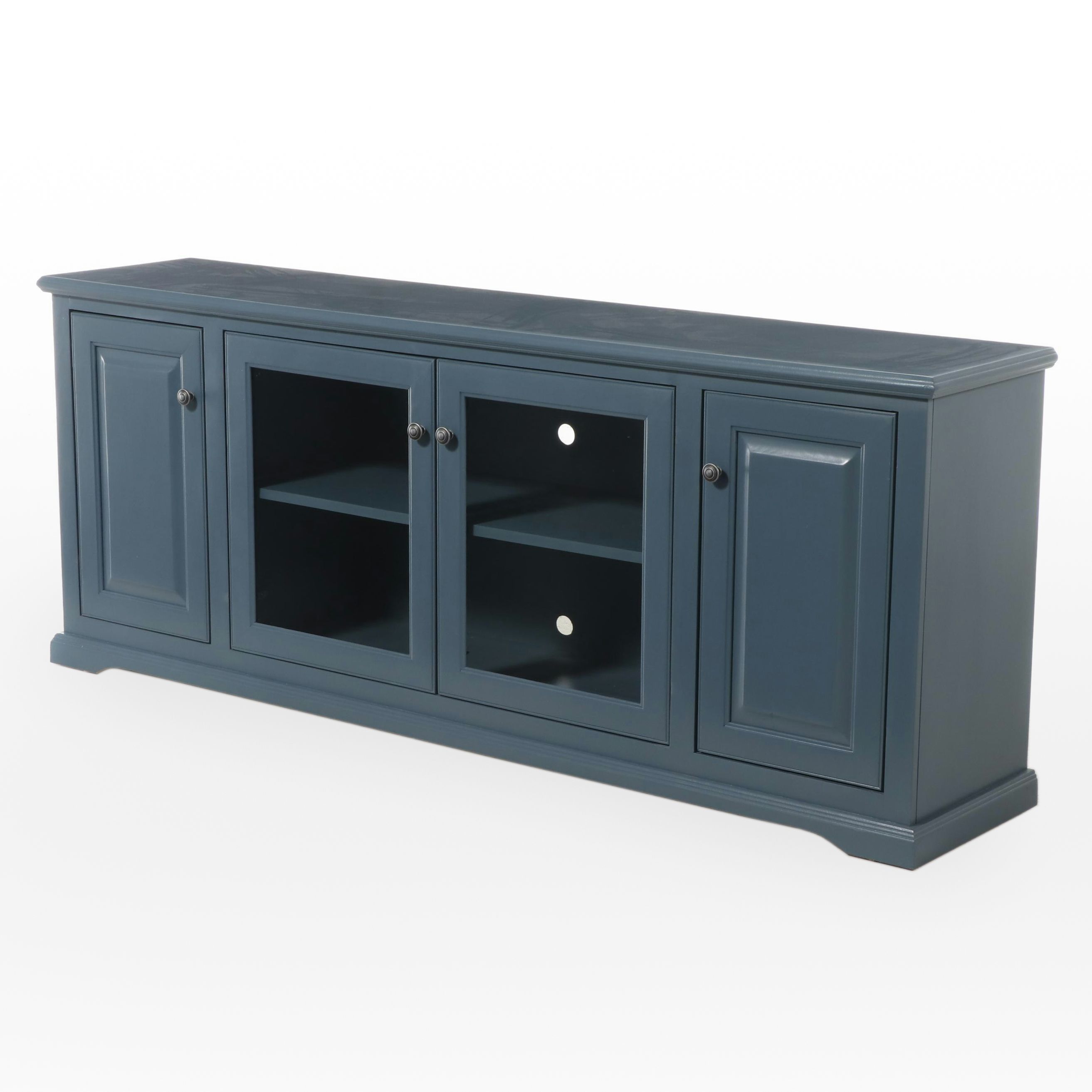 Contemporary Blue-Painted Media Console