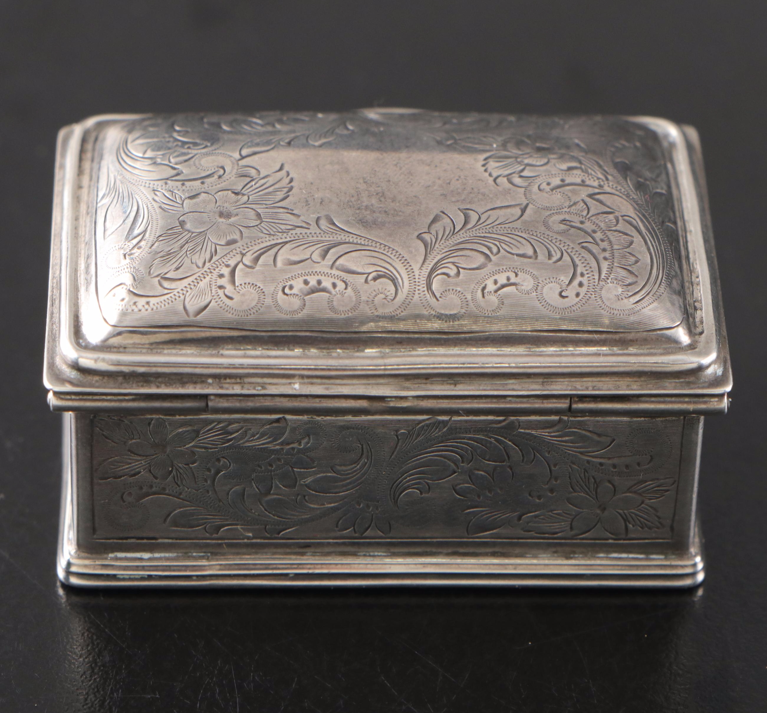 Wilcox Silver Plate Co. Sterling Silver Stamp Box, Late 19th–Early 20th C.