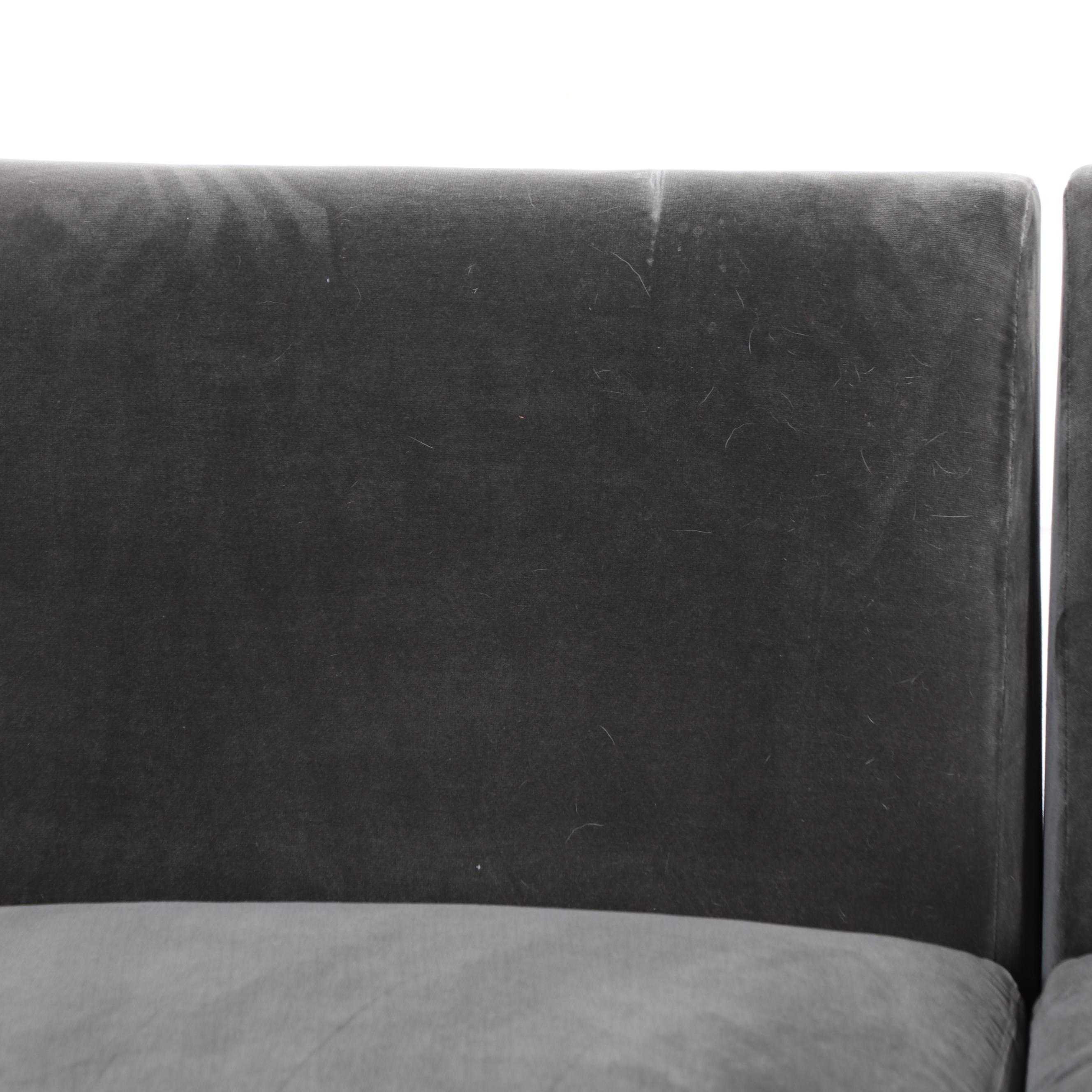 Lee Industries Contemporary Velvet Upholstered Sectional Sofa