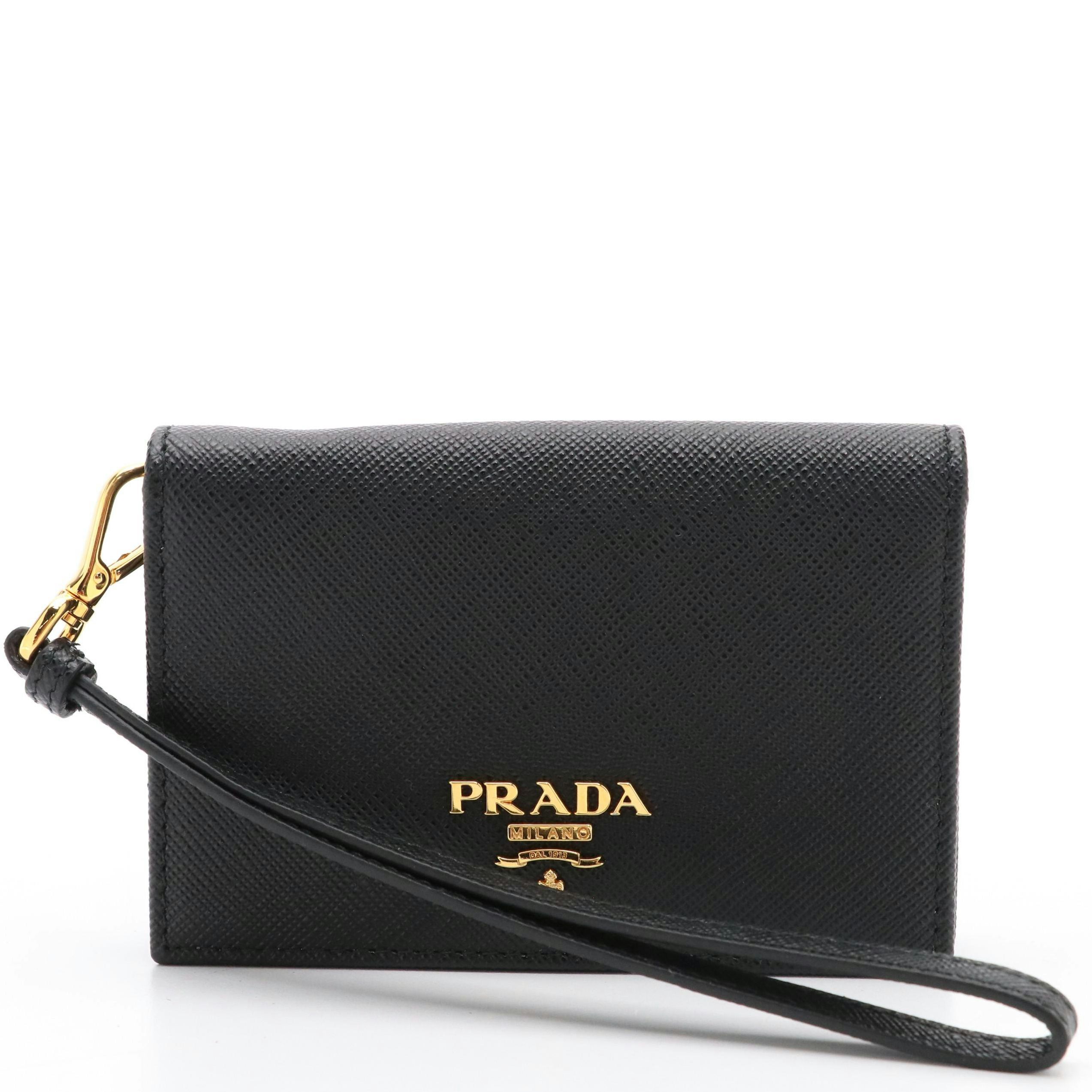 Prada Compact Wallet Wristlet 1MC439 in Saffiano Leather with Tag
