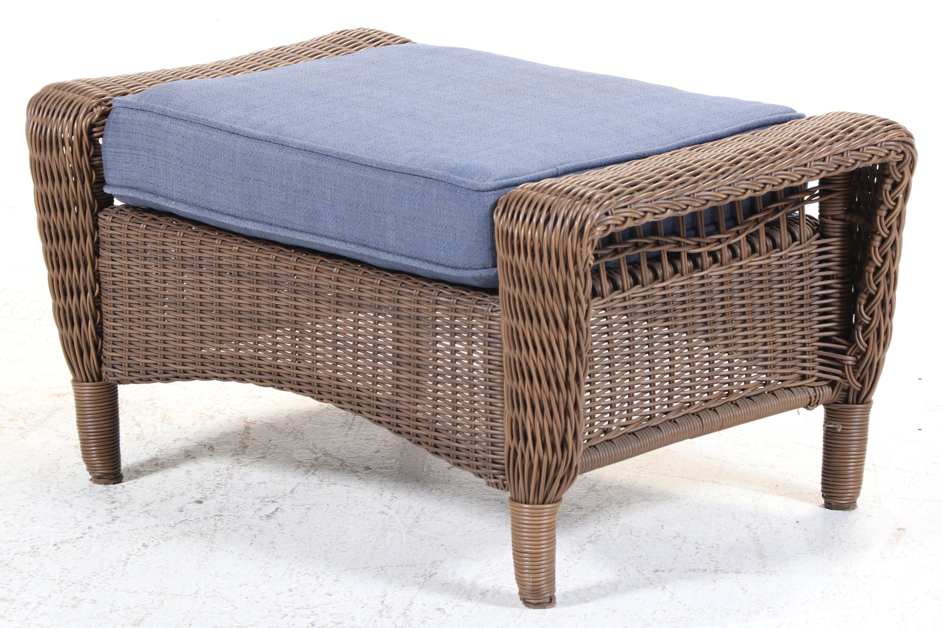 Hampton Bay Rattan Patio Sofa and Ottoman