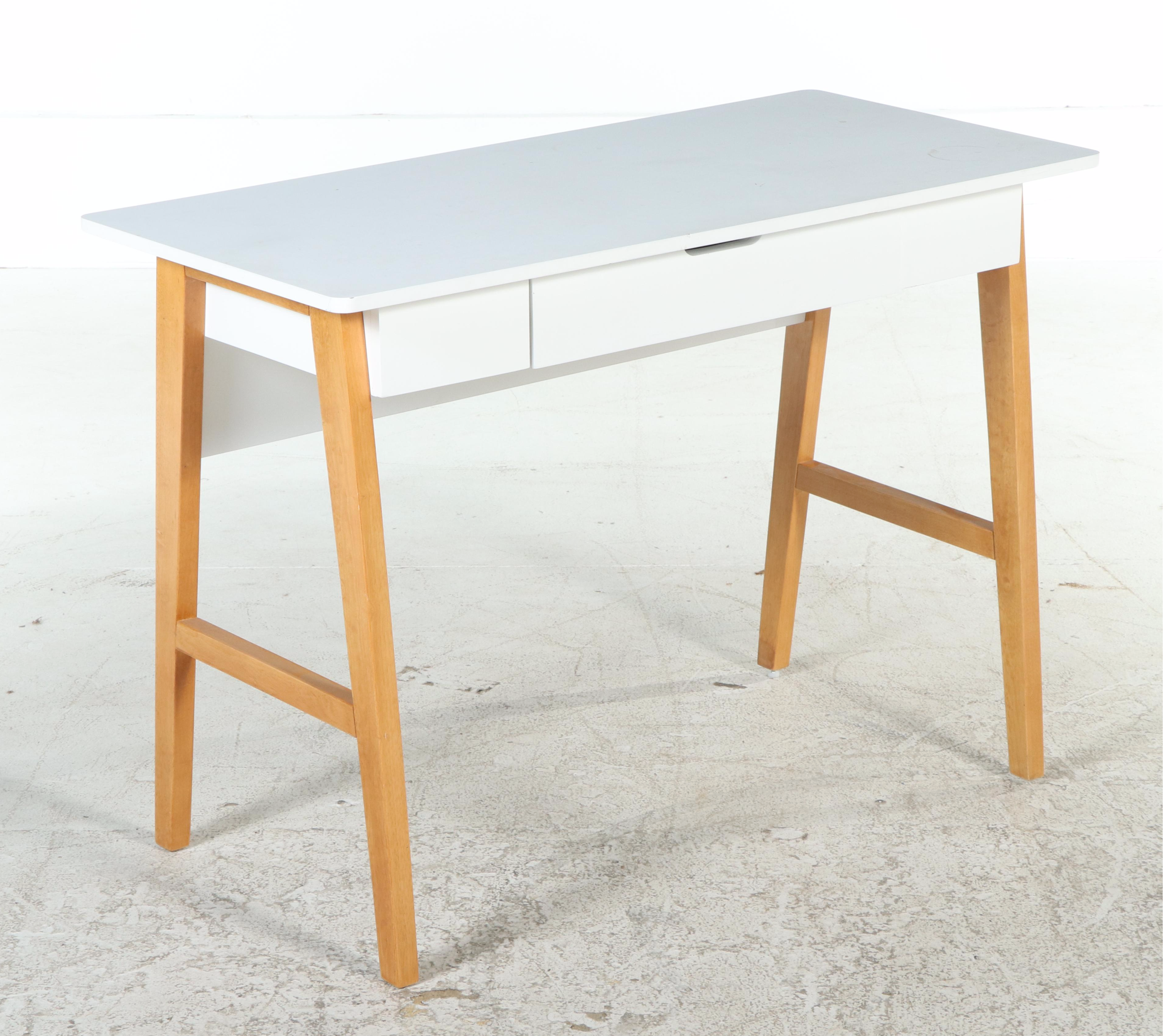 Contemporary Parcel-Painted Single-Drawer Desk