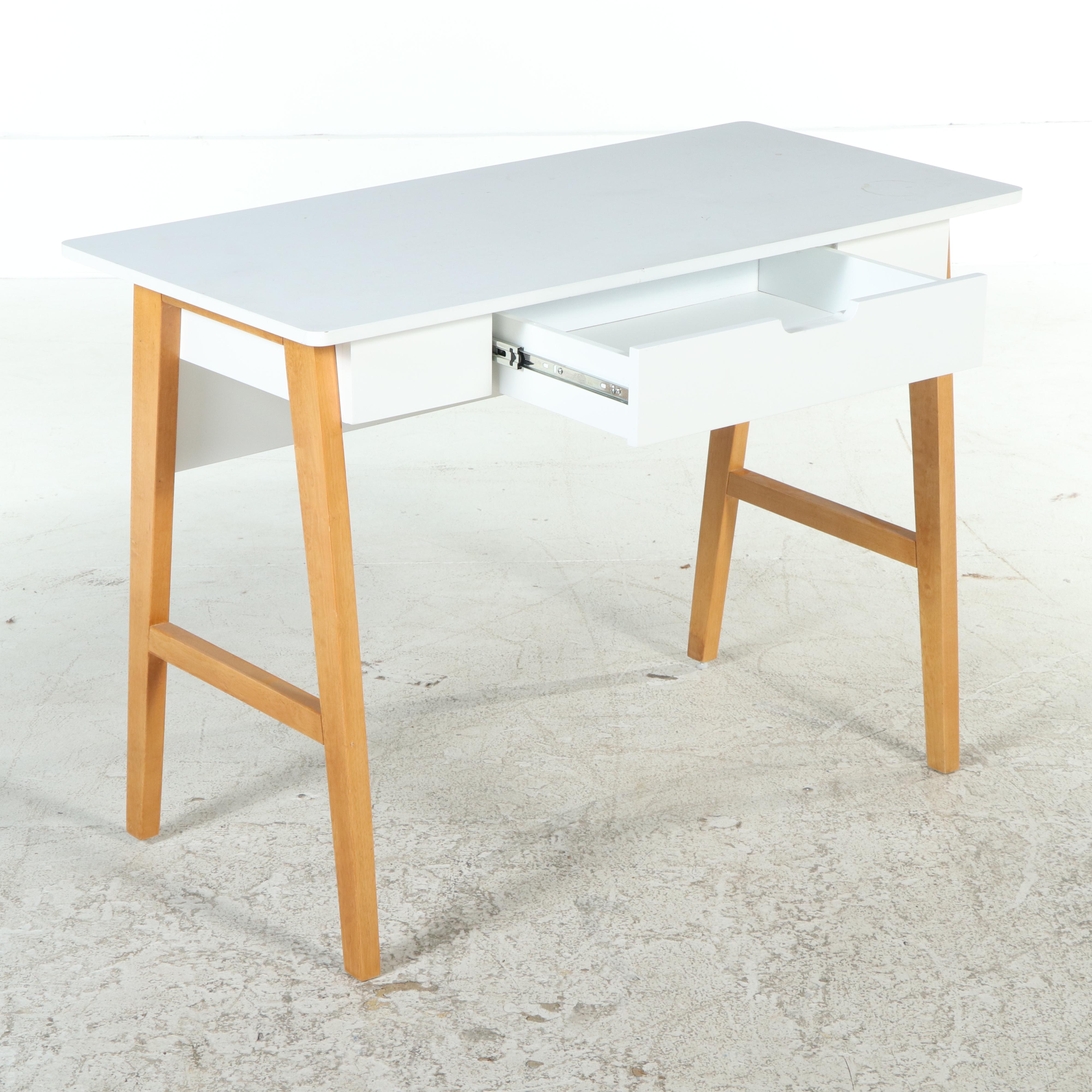 Contemporary Parcel-Painted Single-Drawer Desk