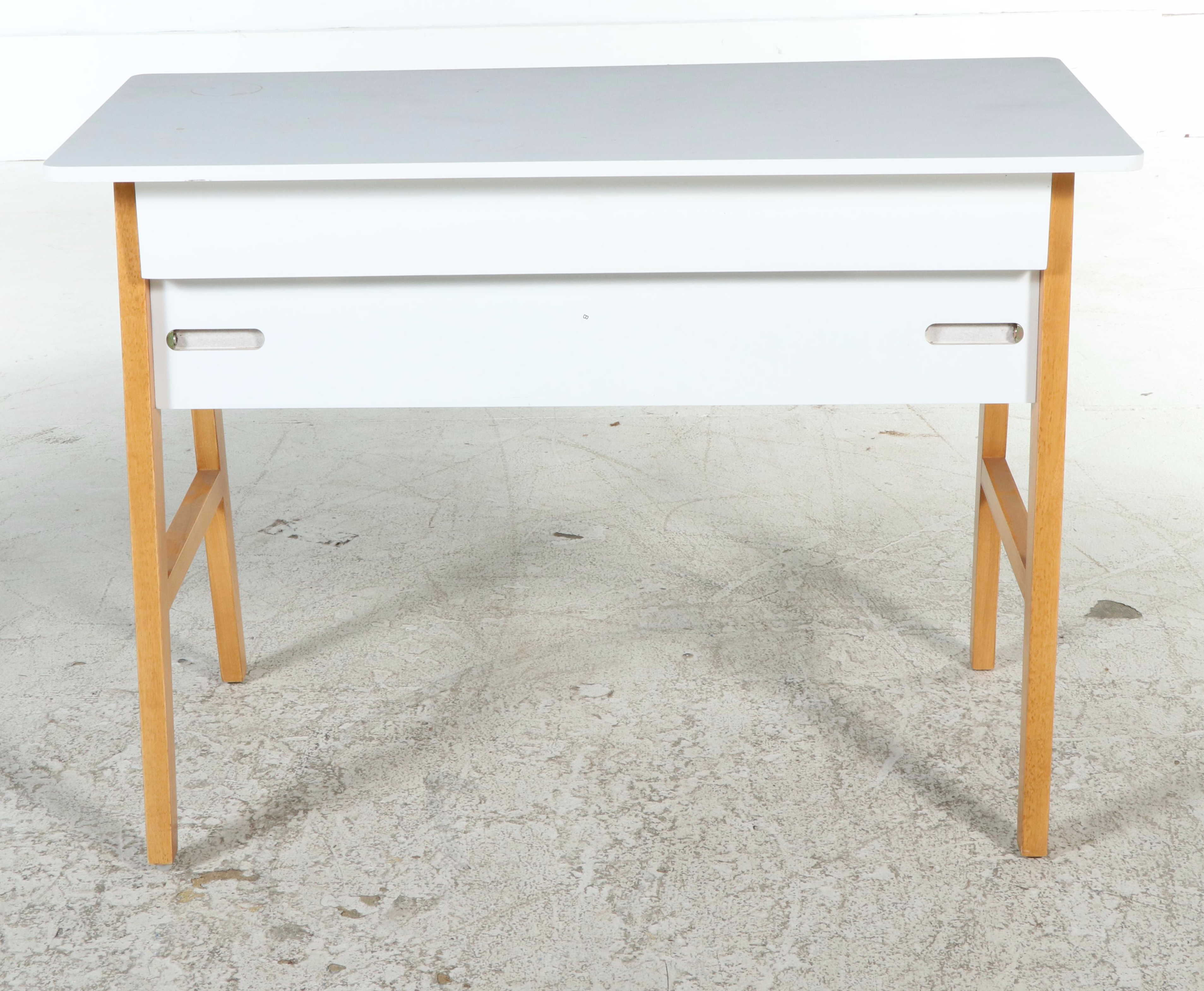 Contemporary Parcel-Painted Single-Drawer Desk