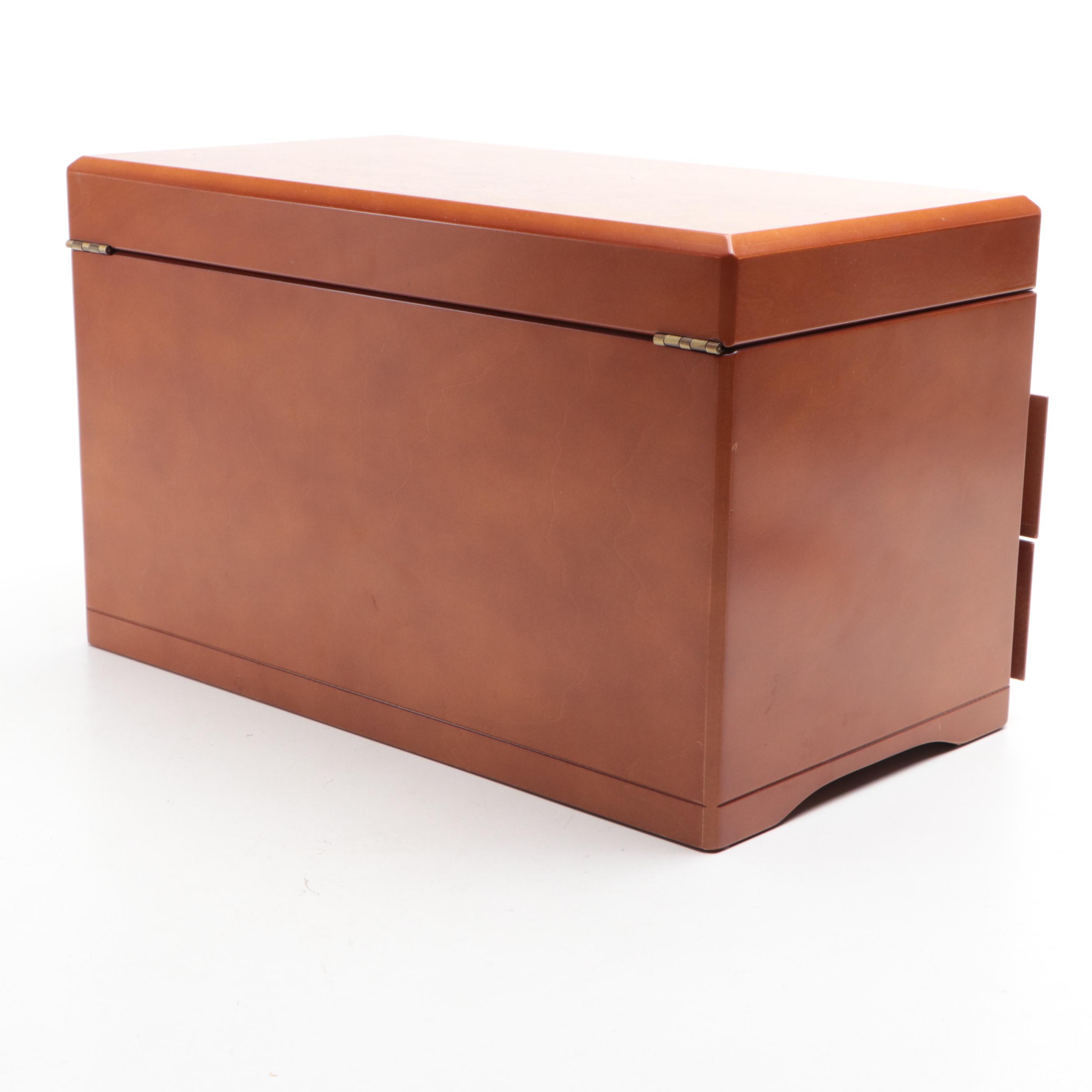 Wooden Jewelry Box in Burl Finish