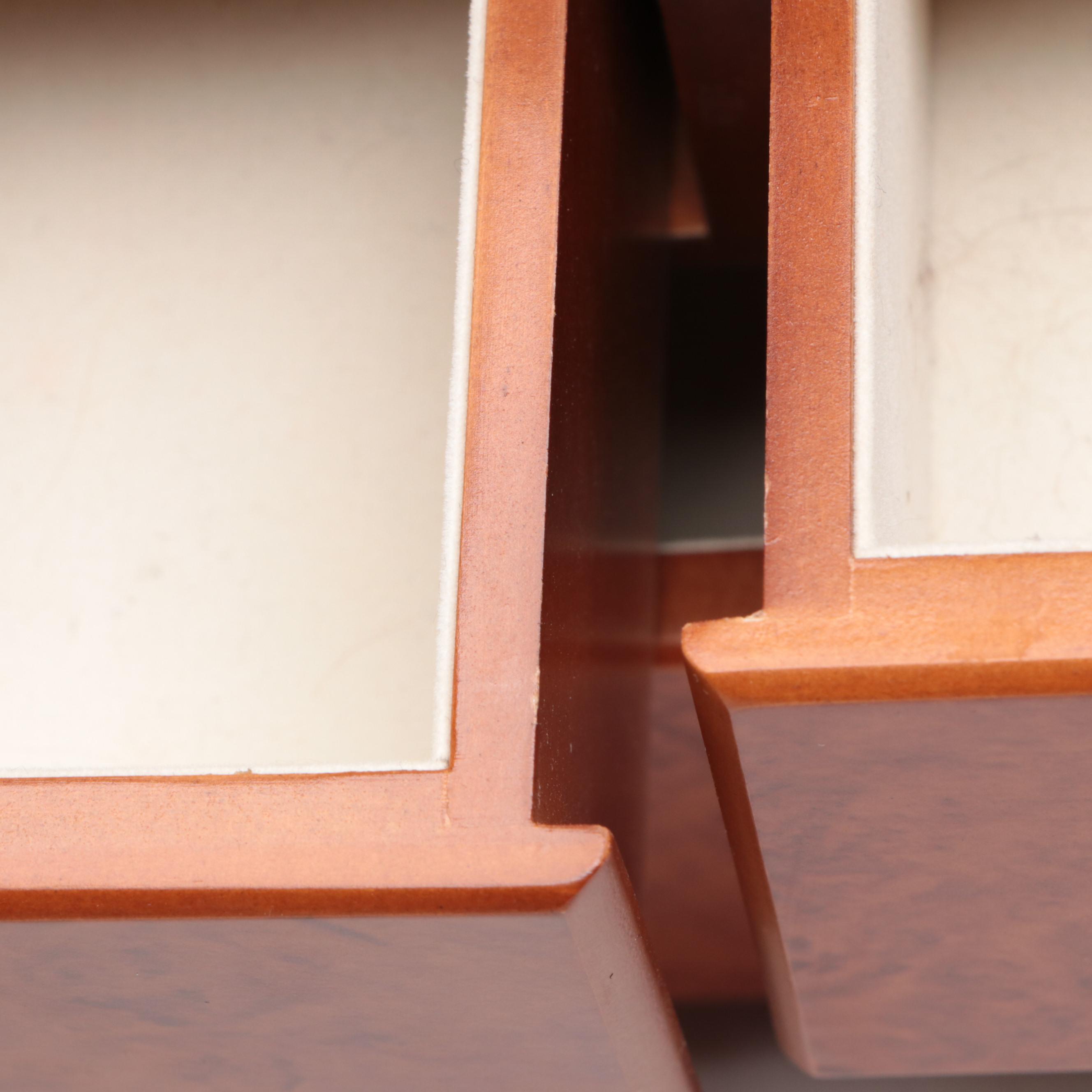 Wooden Jewelry Box in Burl Finish