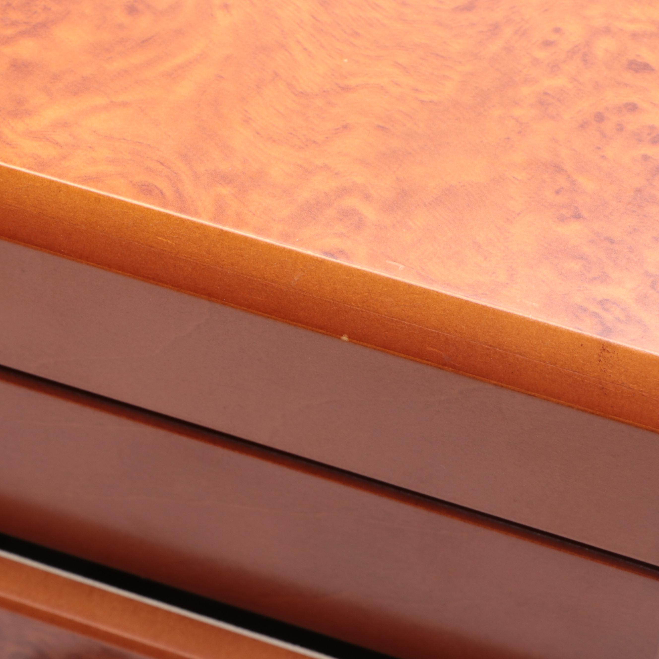 Wooden Jewelry Box in Burl Finish