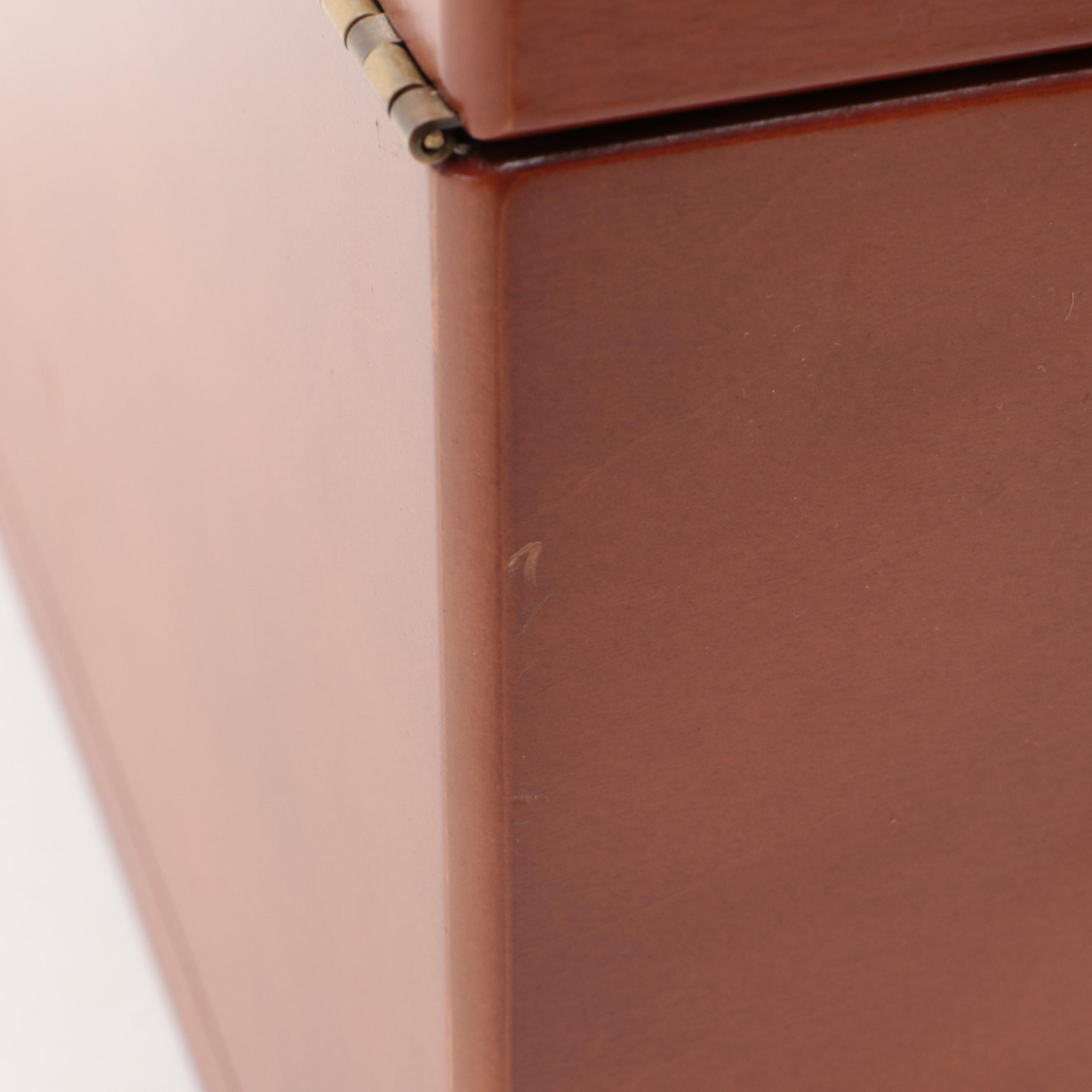 Wooden Jewelry Box in Burl Finish