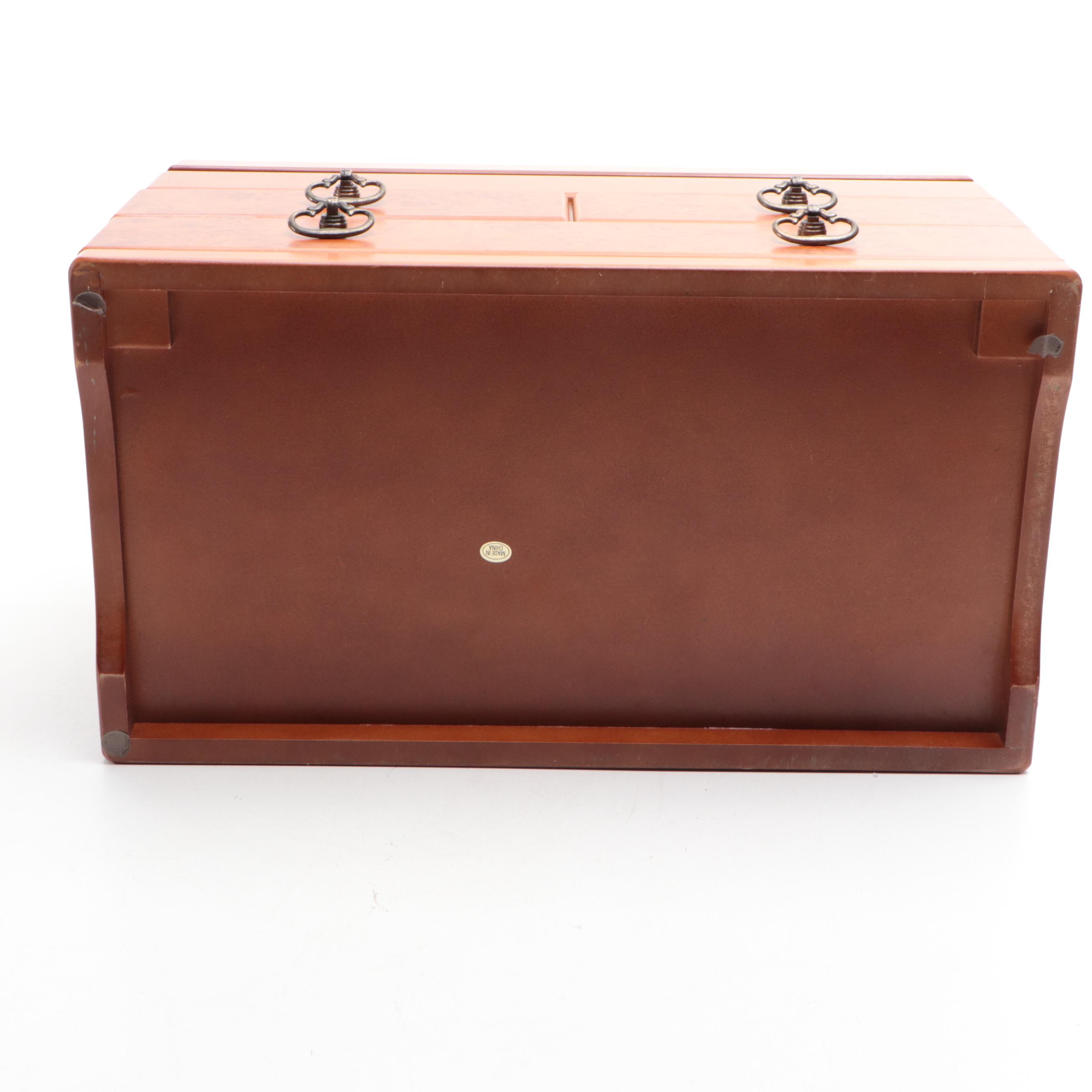 Wooden Jewelry Box in Burl Finish