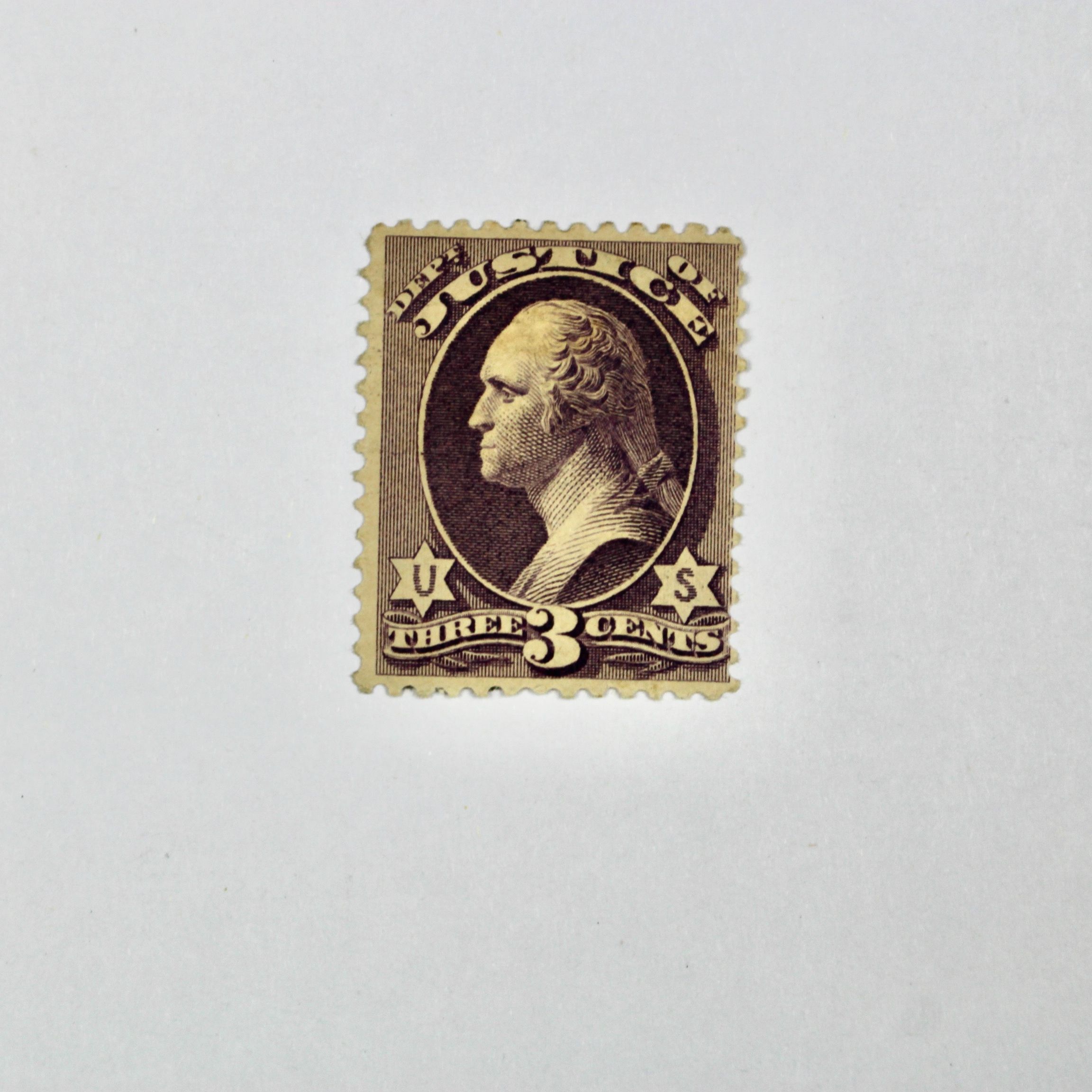 1873 Official Justice Dept. 3-Cent Postage Stamp, MH