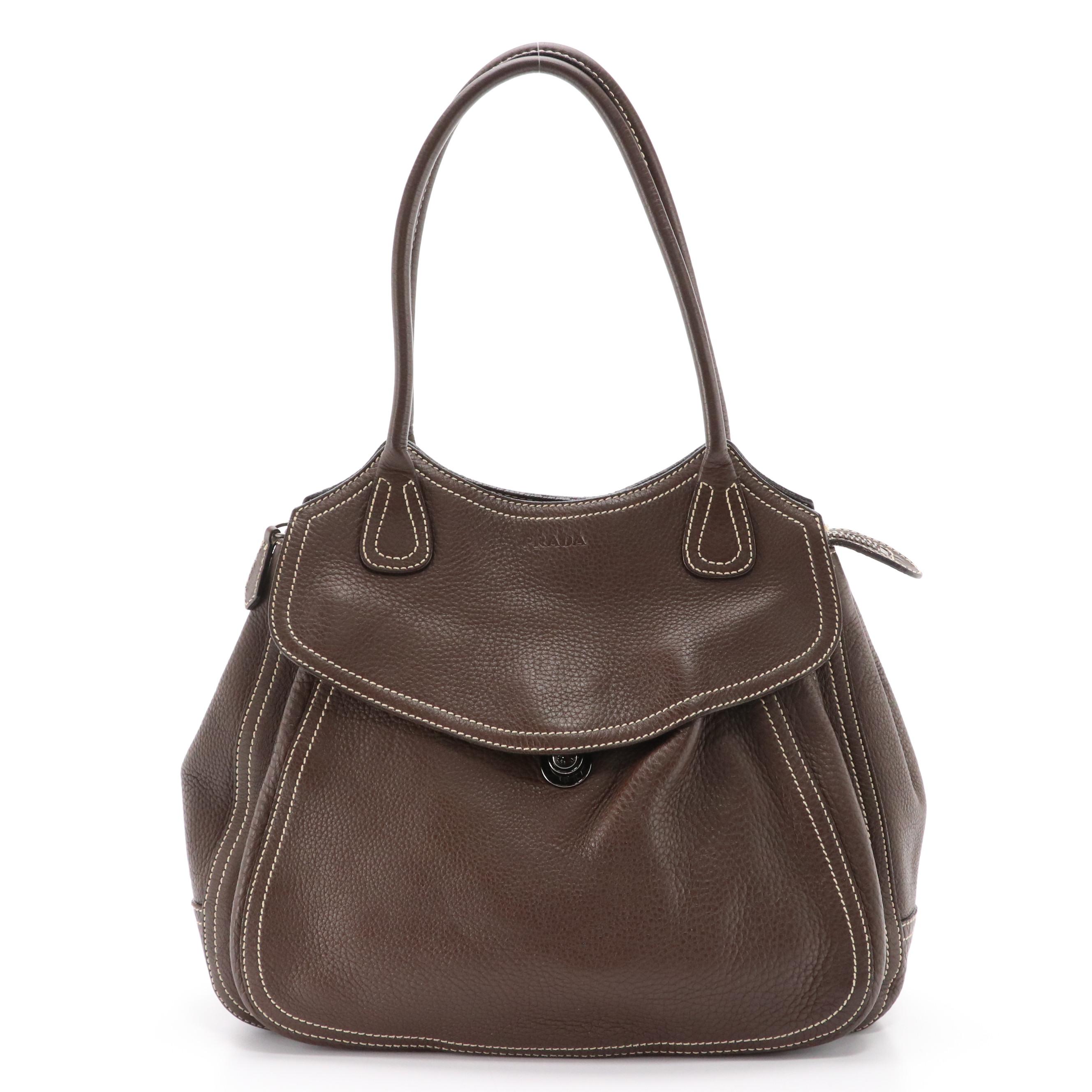 Prada Front Pocket Hobo Bag in Vitello Daino Leather