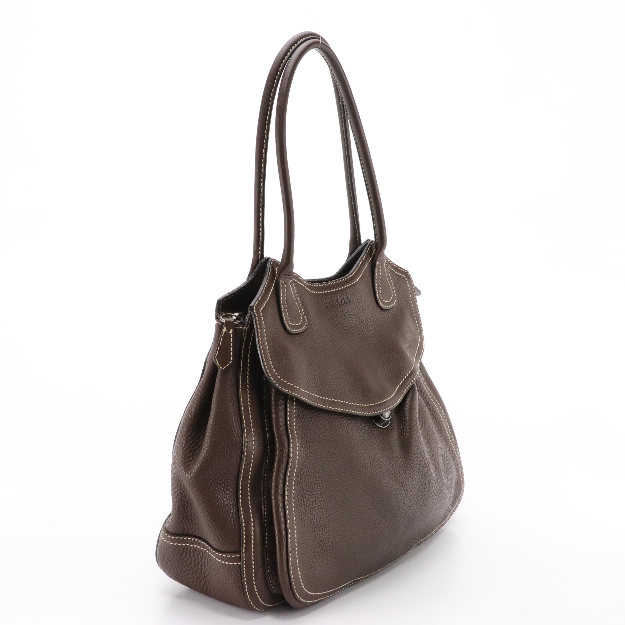 Prada Front Pocket Hobo Bag in Vitello Daino Leather