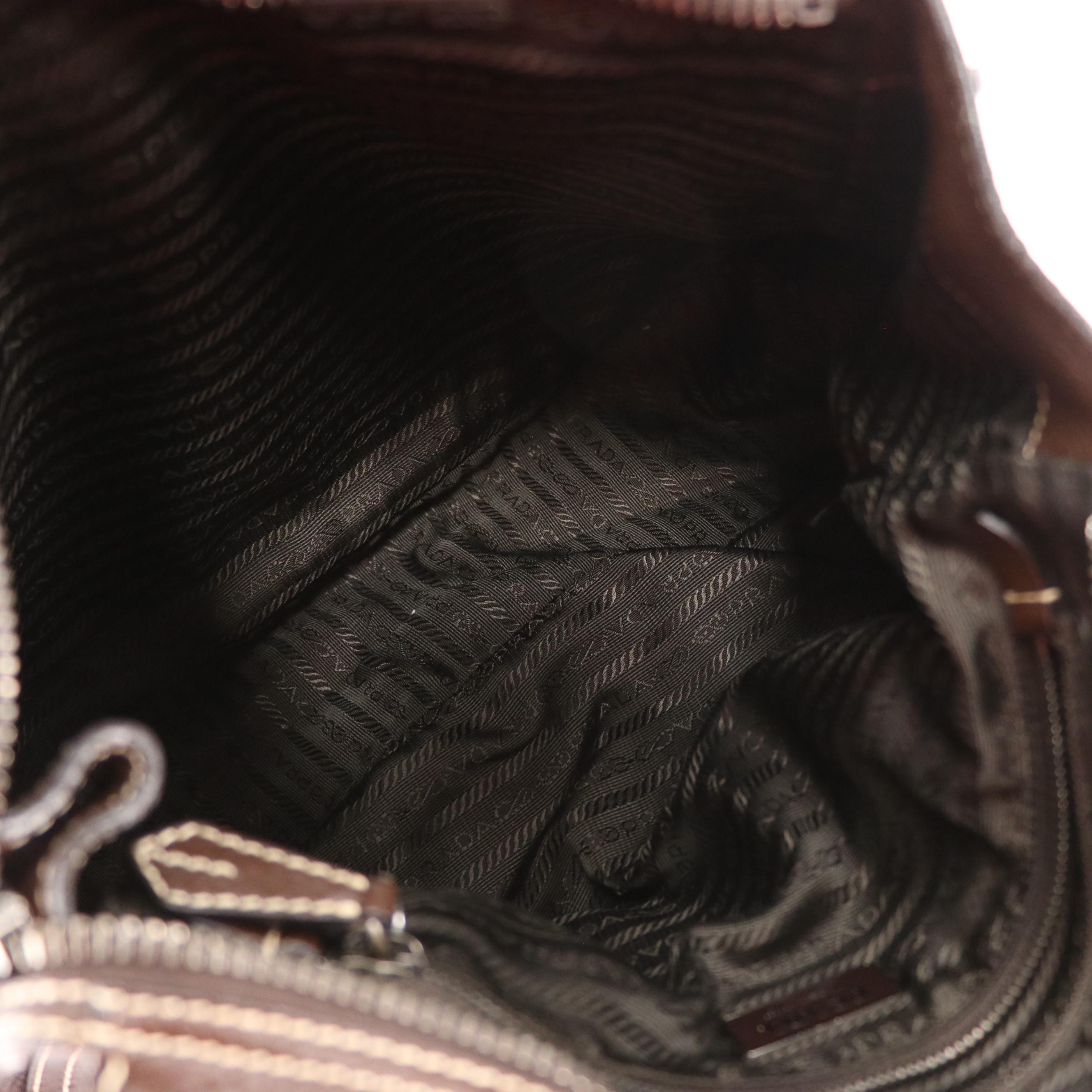 Prada Front Pocket Hobo Bag in Vitello Daino Leather