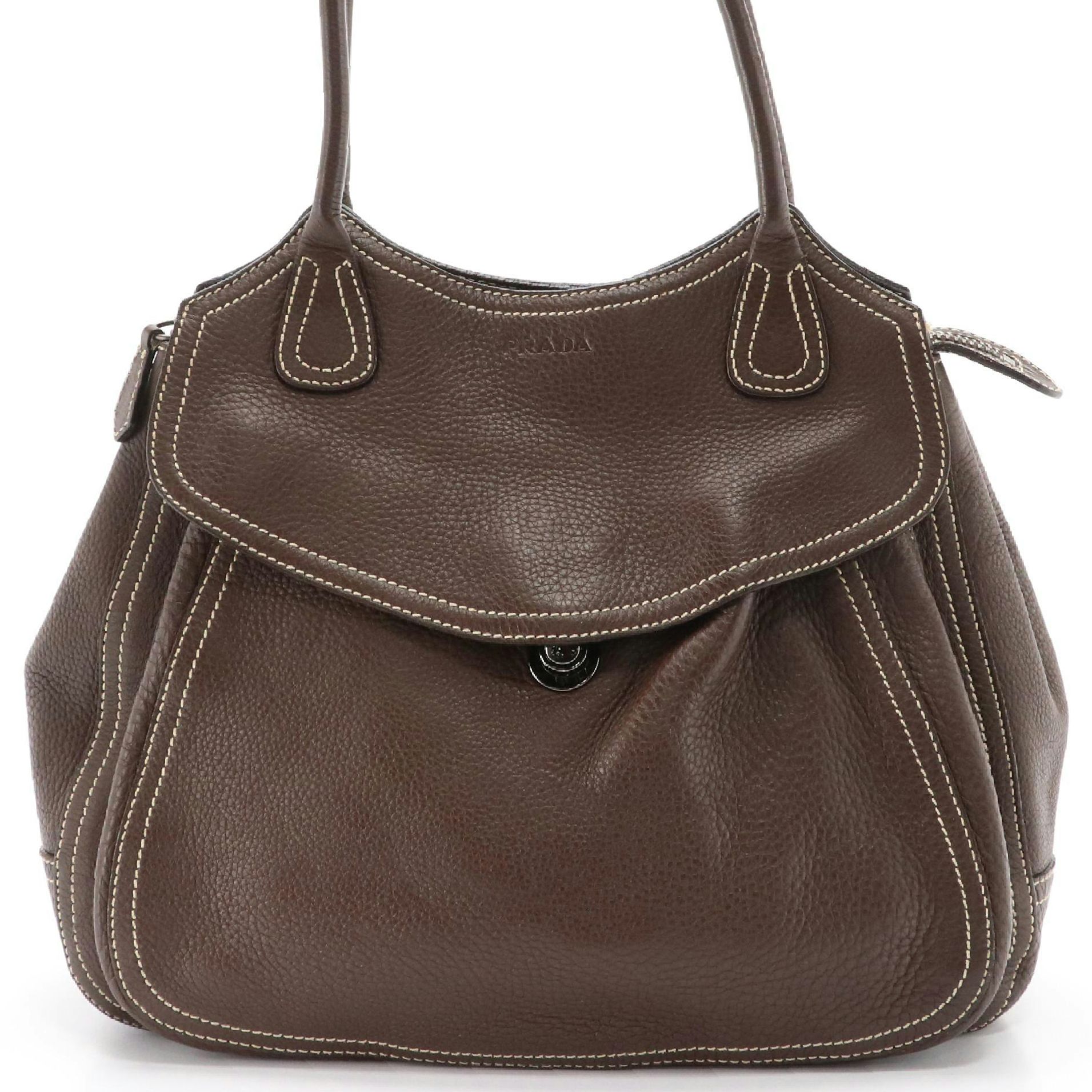 Prada Front Pocket Hobo Bag in Vitello Daino Leather