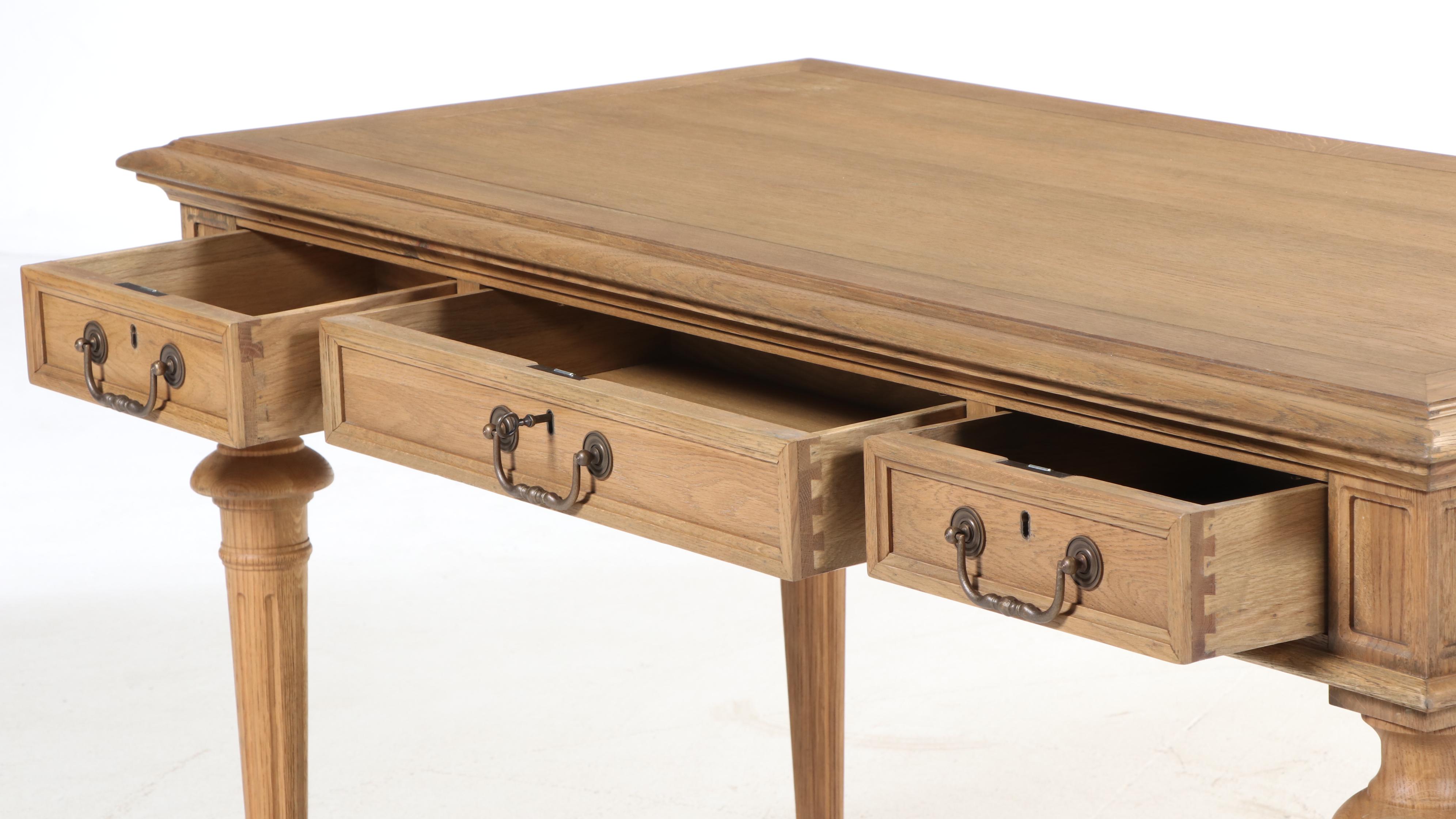 Restoration Hardware "French Neoclassical" Oak Partner's Desk