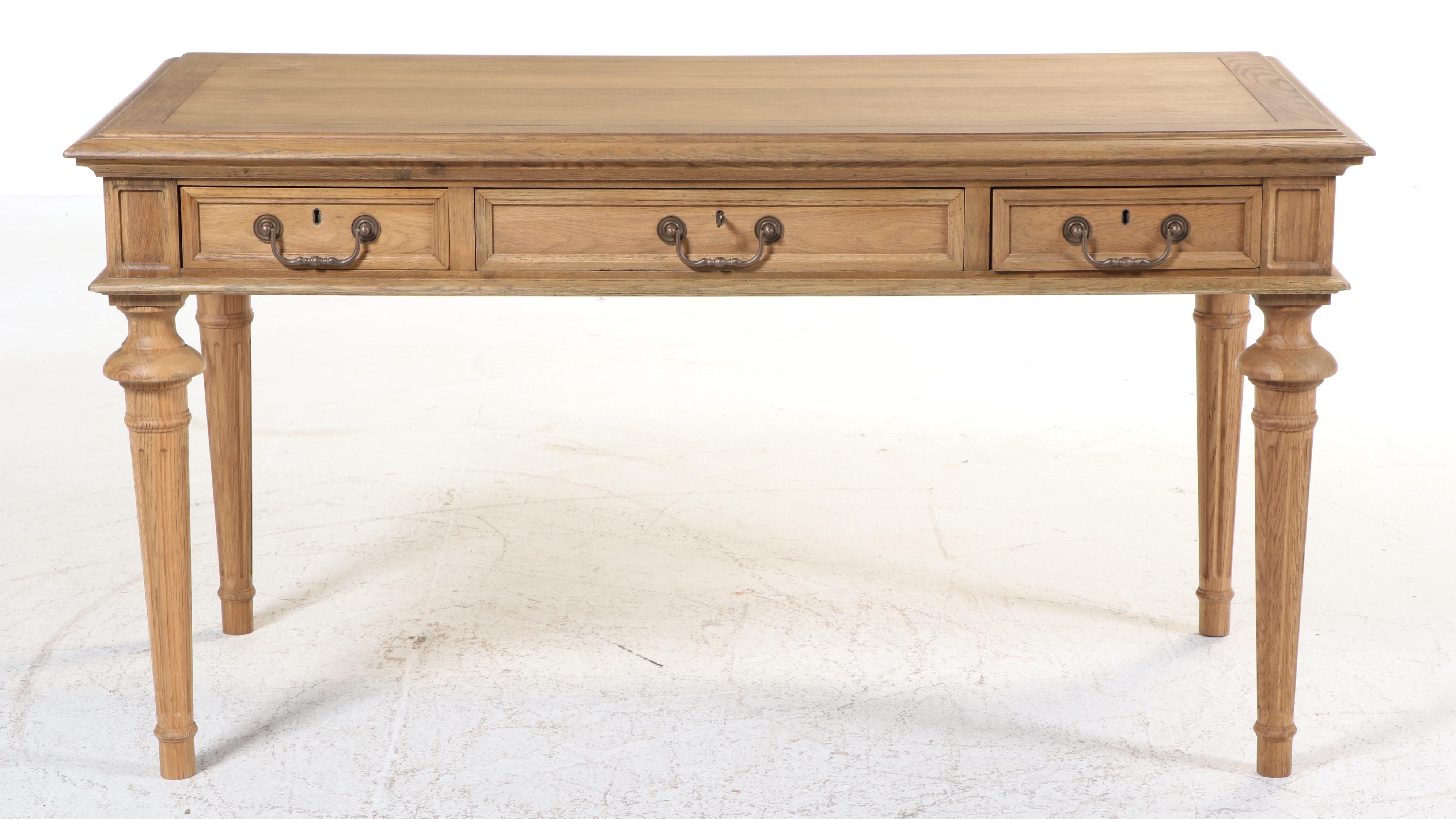 Restoration Hardware "French Neoclassical" Oak Partner's Desk