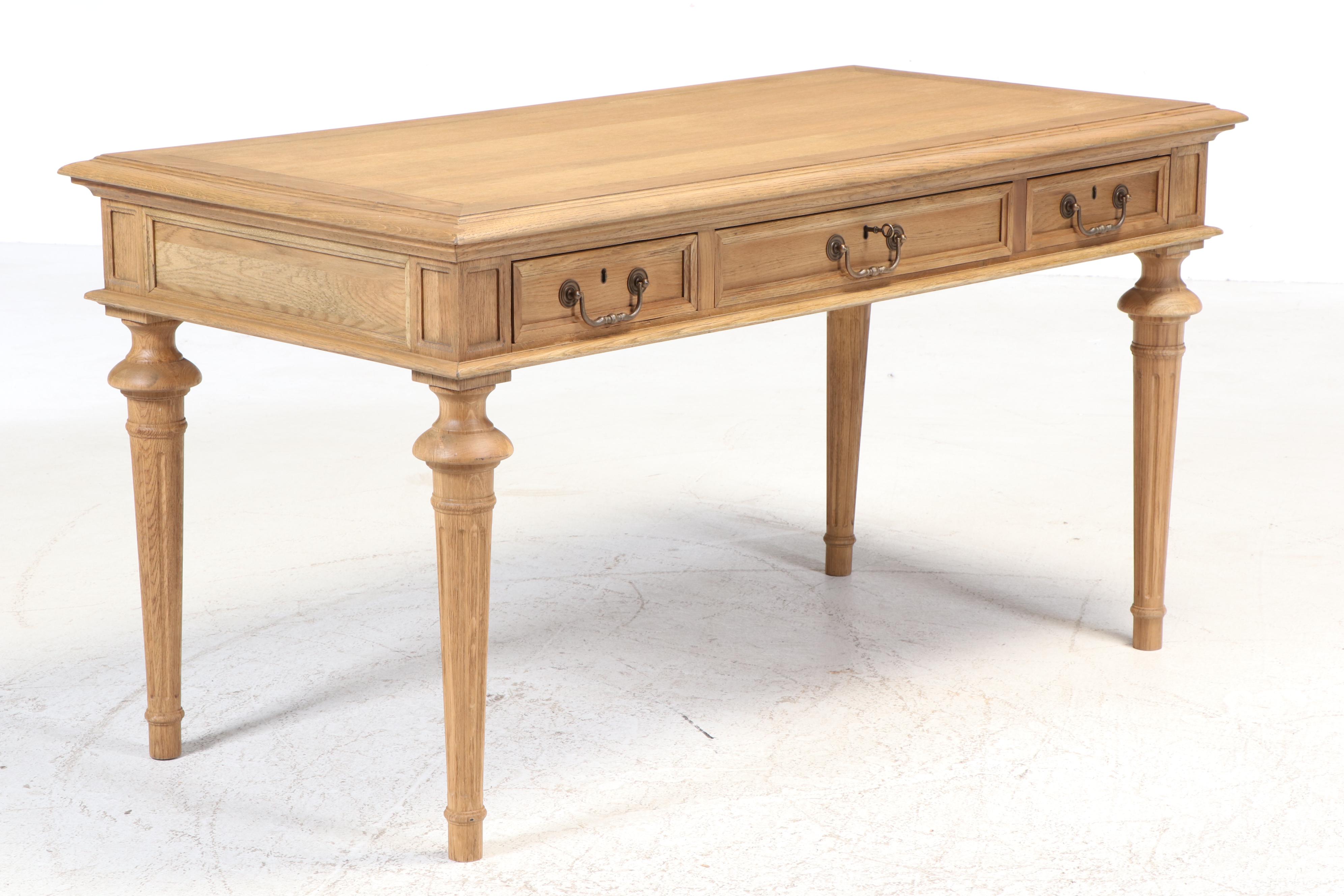 Restoration Hardware "French Neoclassical" Oak Partner's Desk