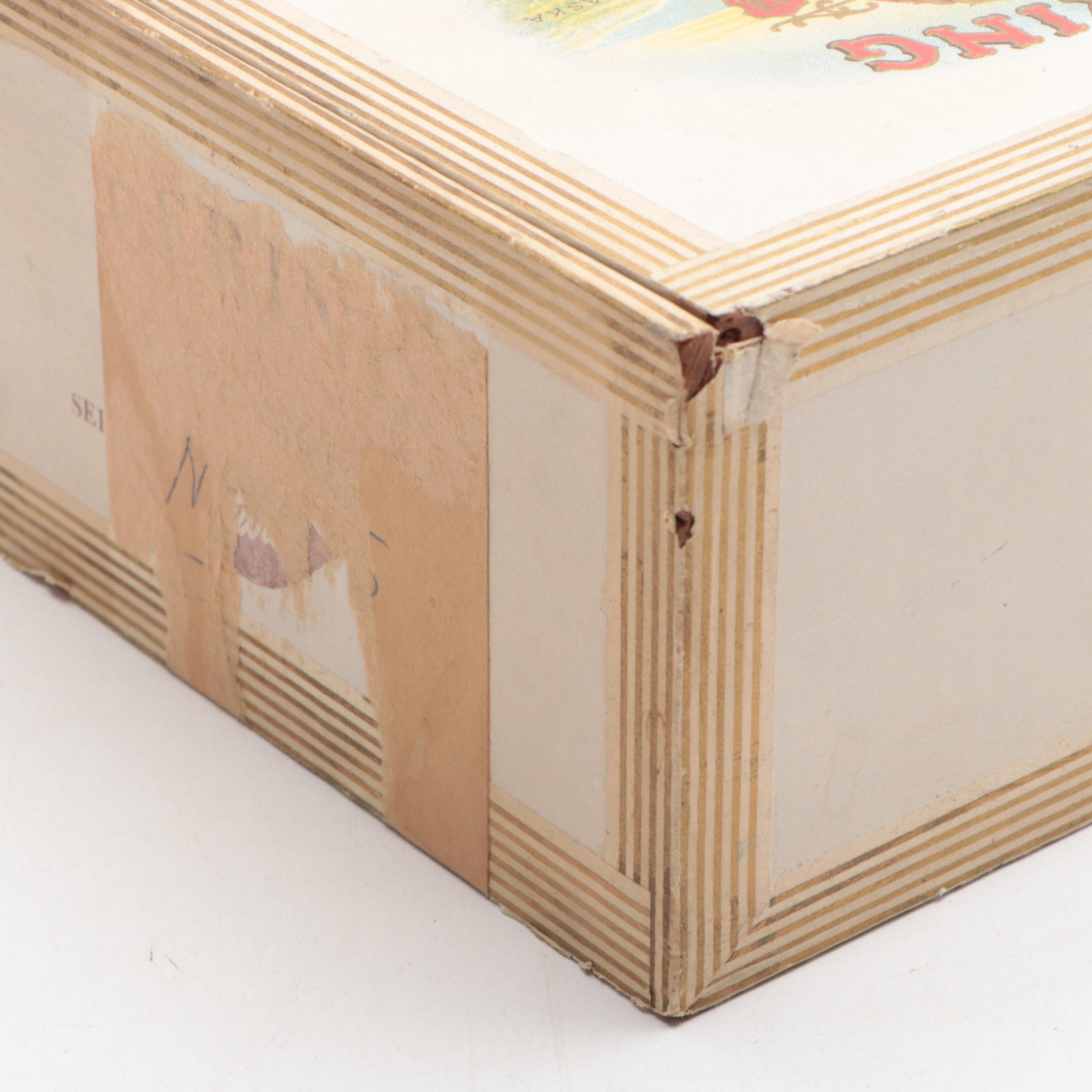 Wooden Lock Boxes with Bering Cigar Box, Mid-20th Century