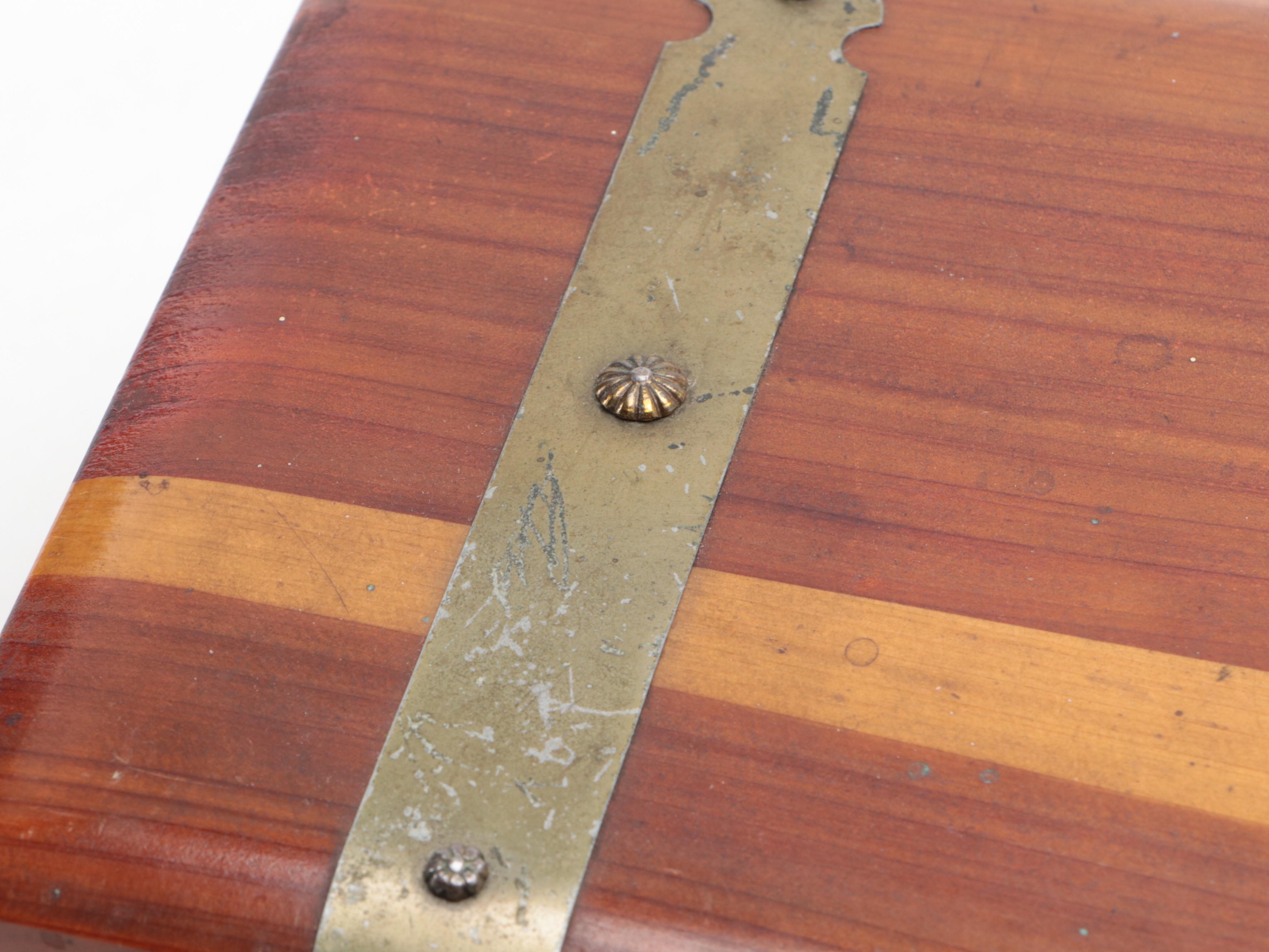 Wooden Lock Boxes with Bering Cigar Box, Mid-20th Century