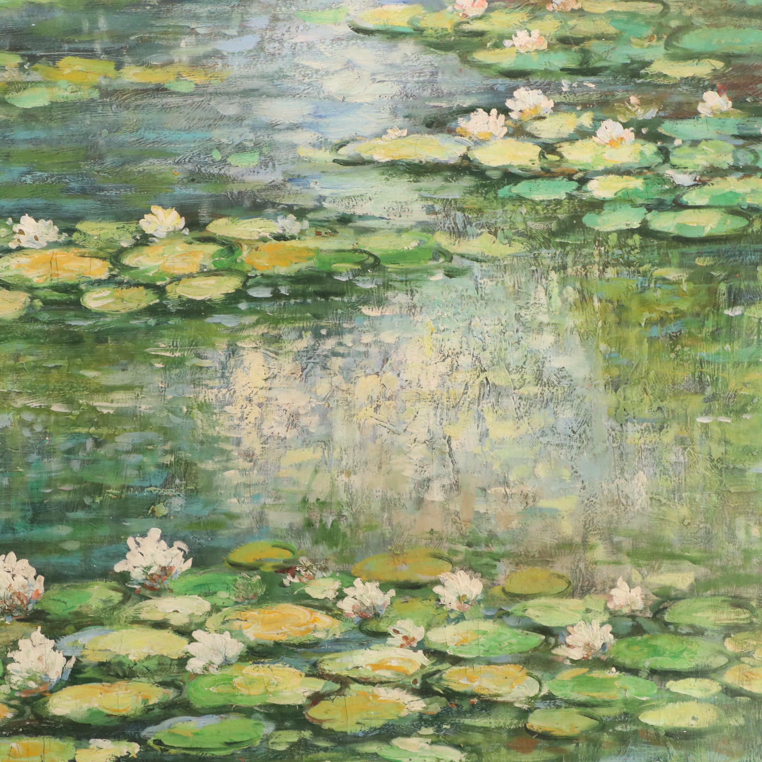 Landscape Oil Painting of Lily Pads