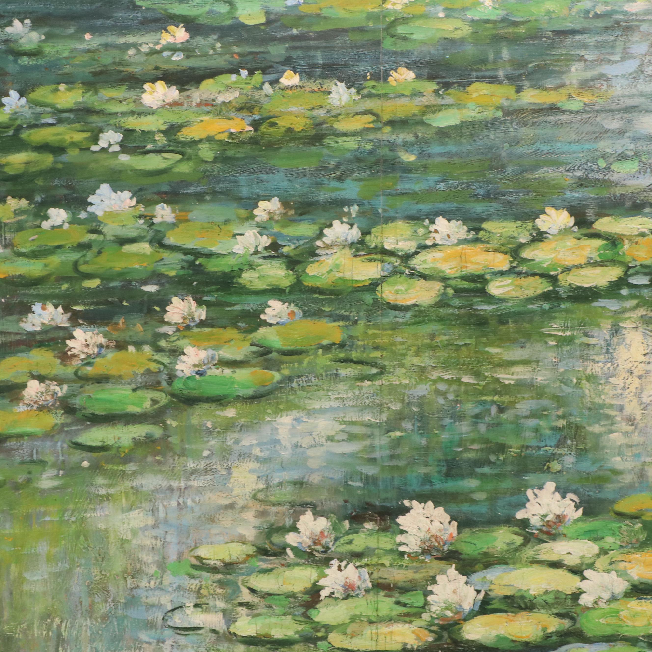 Landscape Oil Painting of Lily Pads