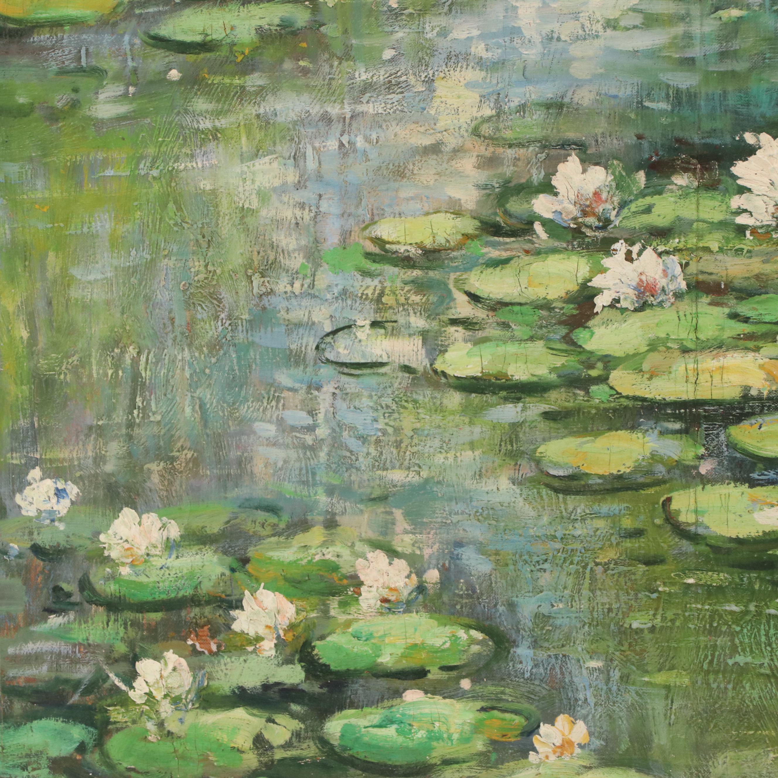 Landscape Oil Painting of Lily Pads
