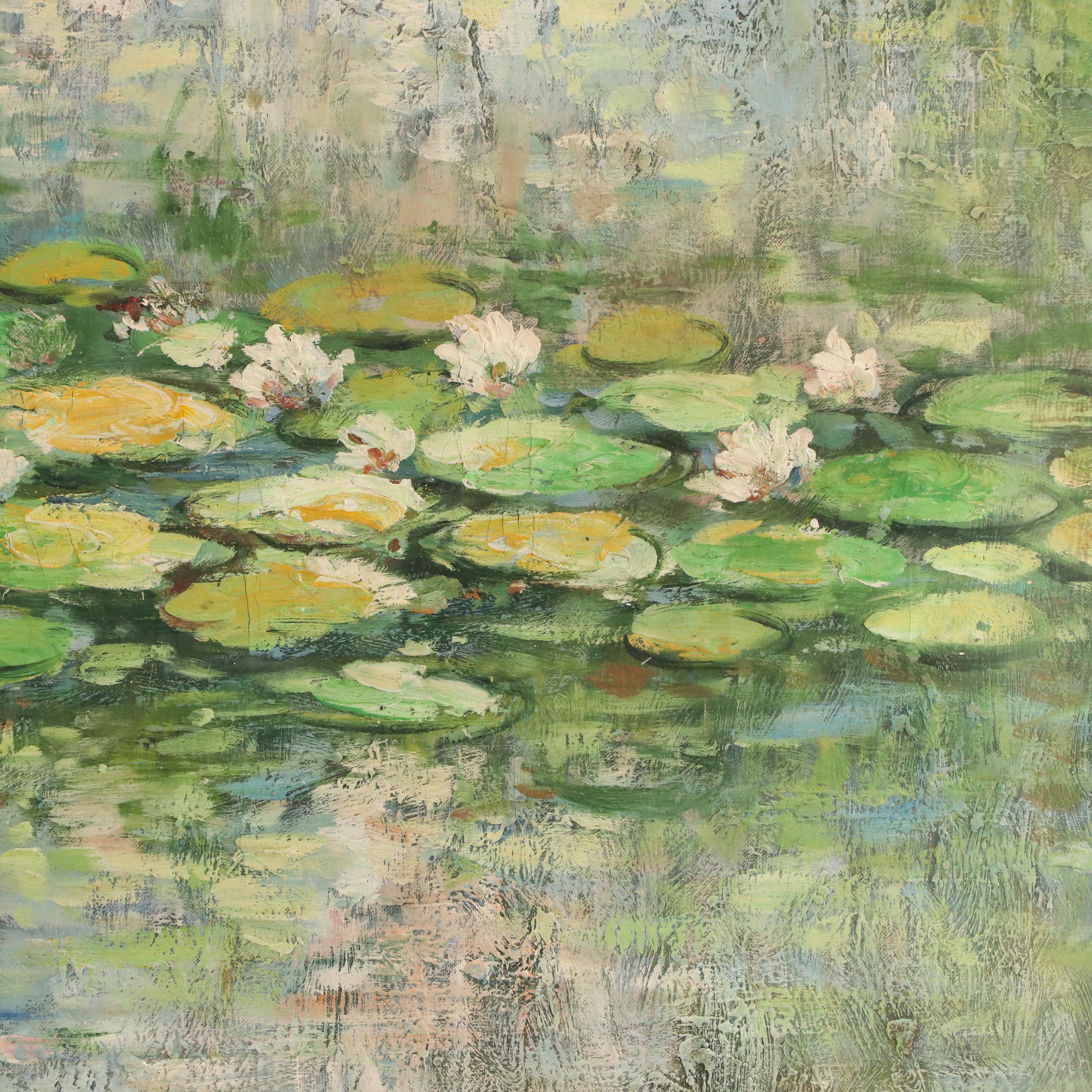 Landscape Oil Painting of Lily Pads