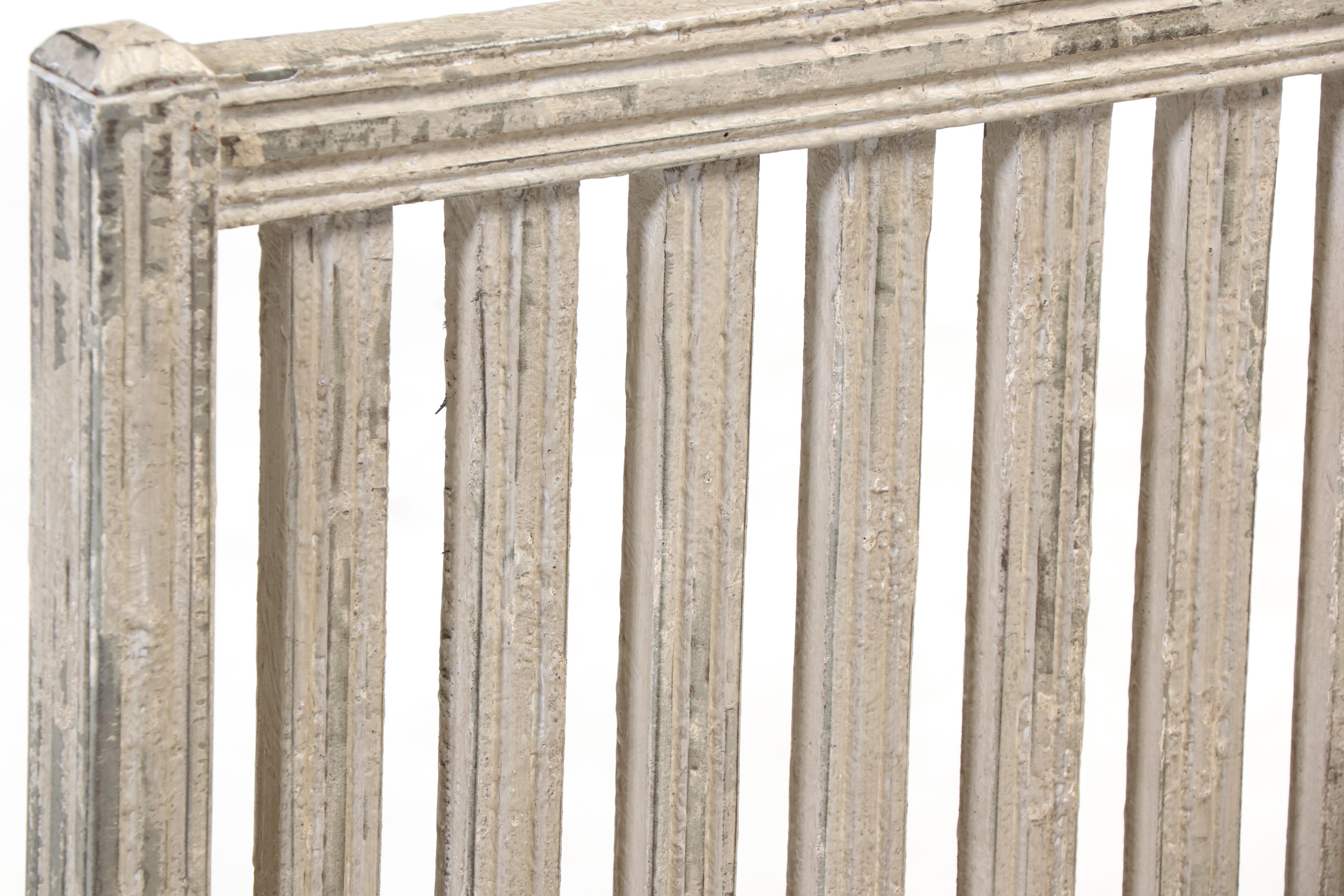 Arhaus Furniture "Johannson" Gustavian Style Cream and Grey-Painted Bench