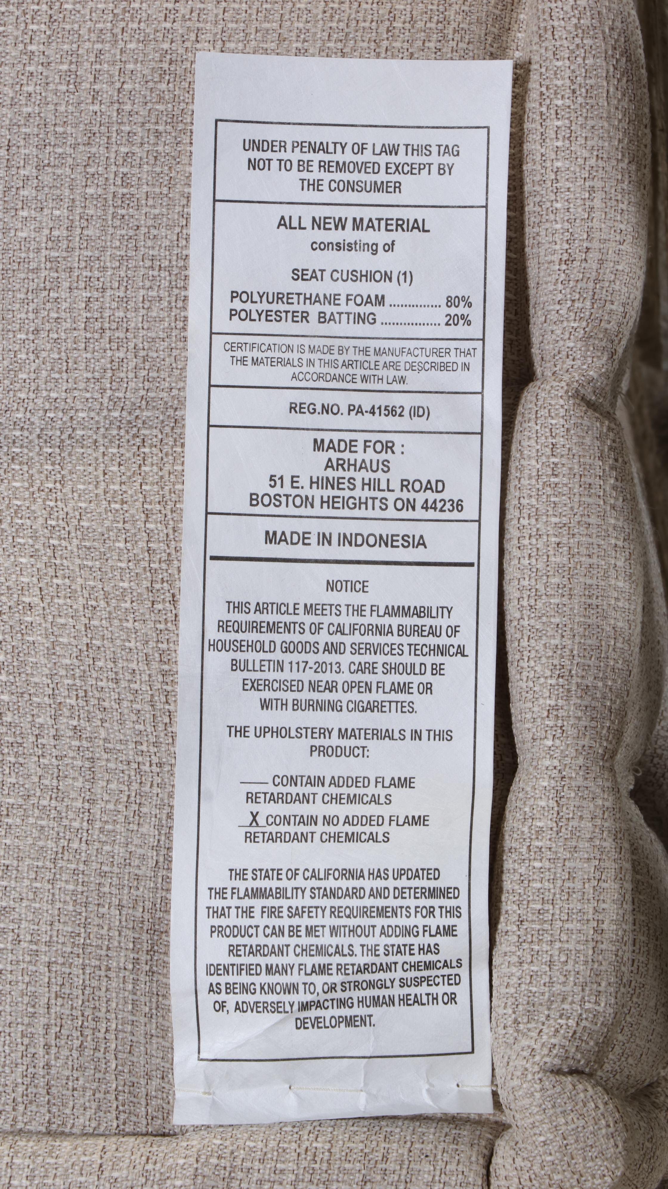 Arhaus Furniture "Johannson" Gustavian Style Cream and Grey-Painted Bench