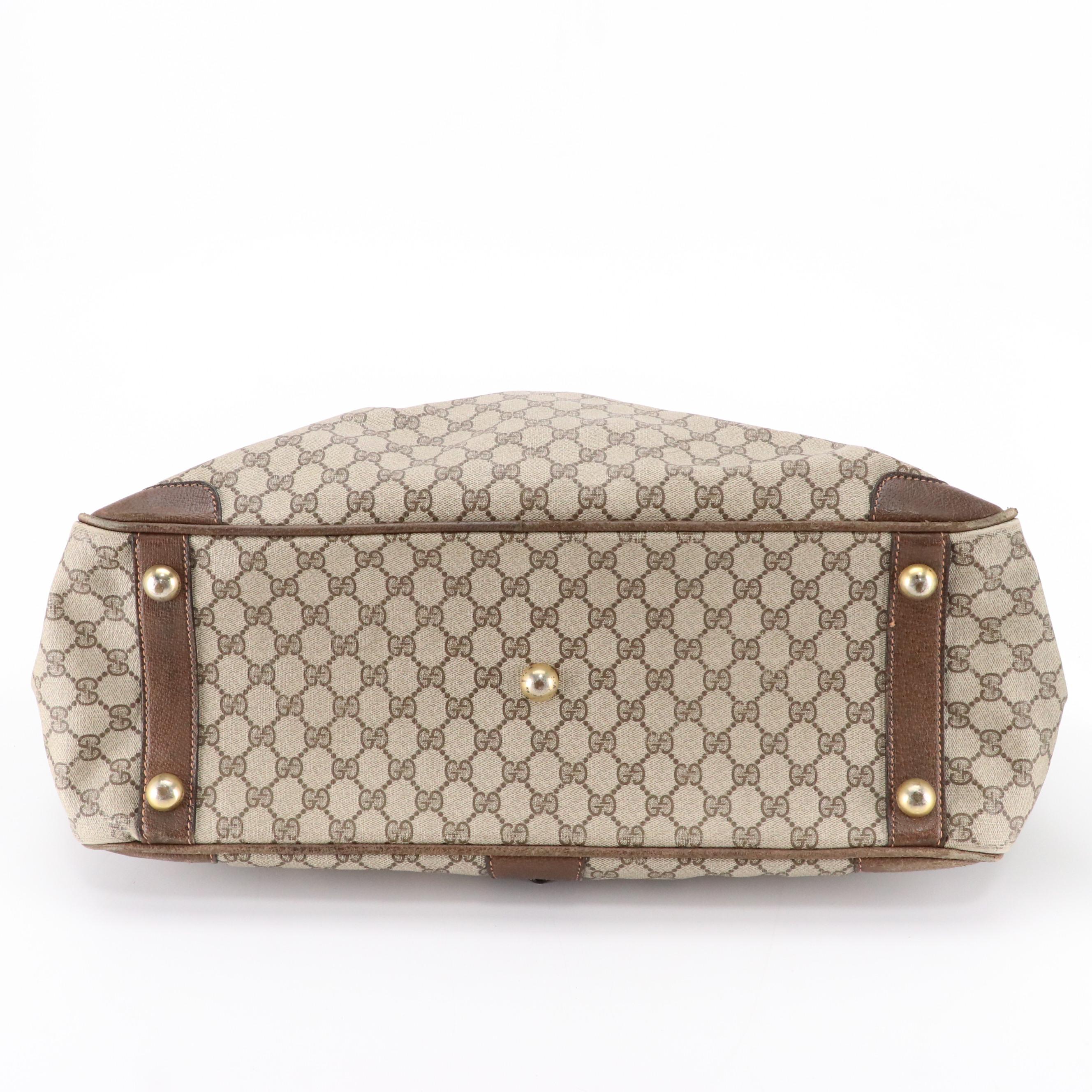 Gucci Supreme Canvas and Cinghiale Leather Travel Bag