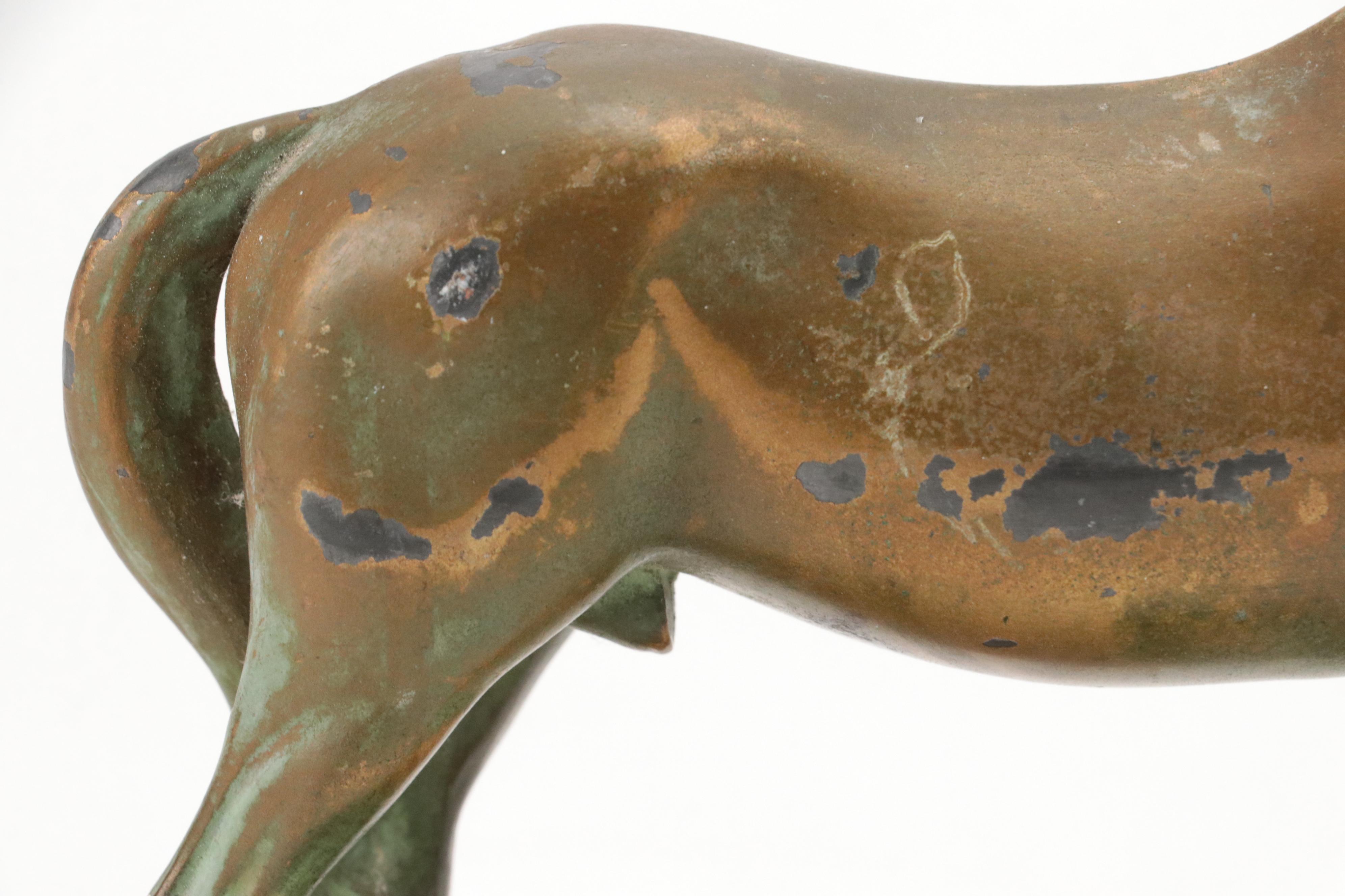 Gilt Cast Metal Horse Figurine, Mid-20th C.