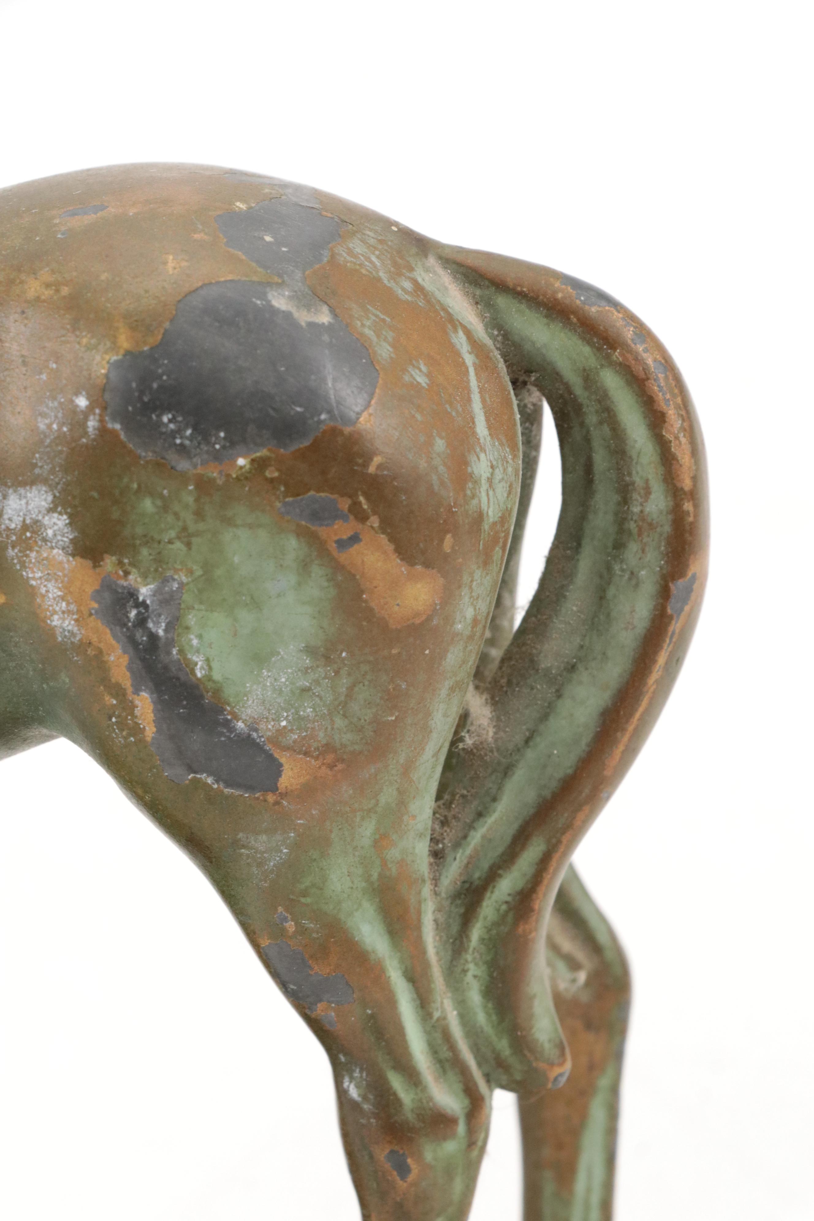 Gilt Cast Metal Horse Figurine, Mid-20th C.