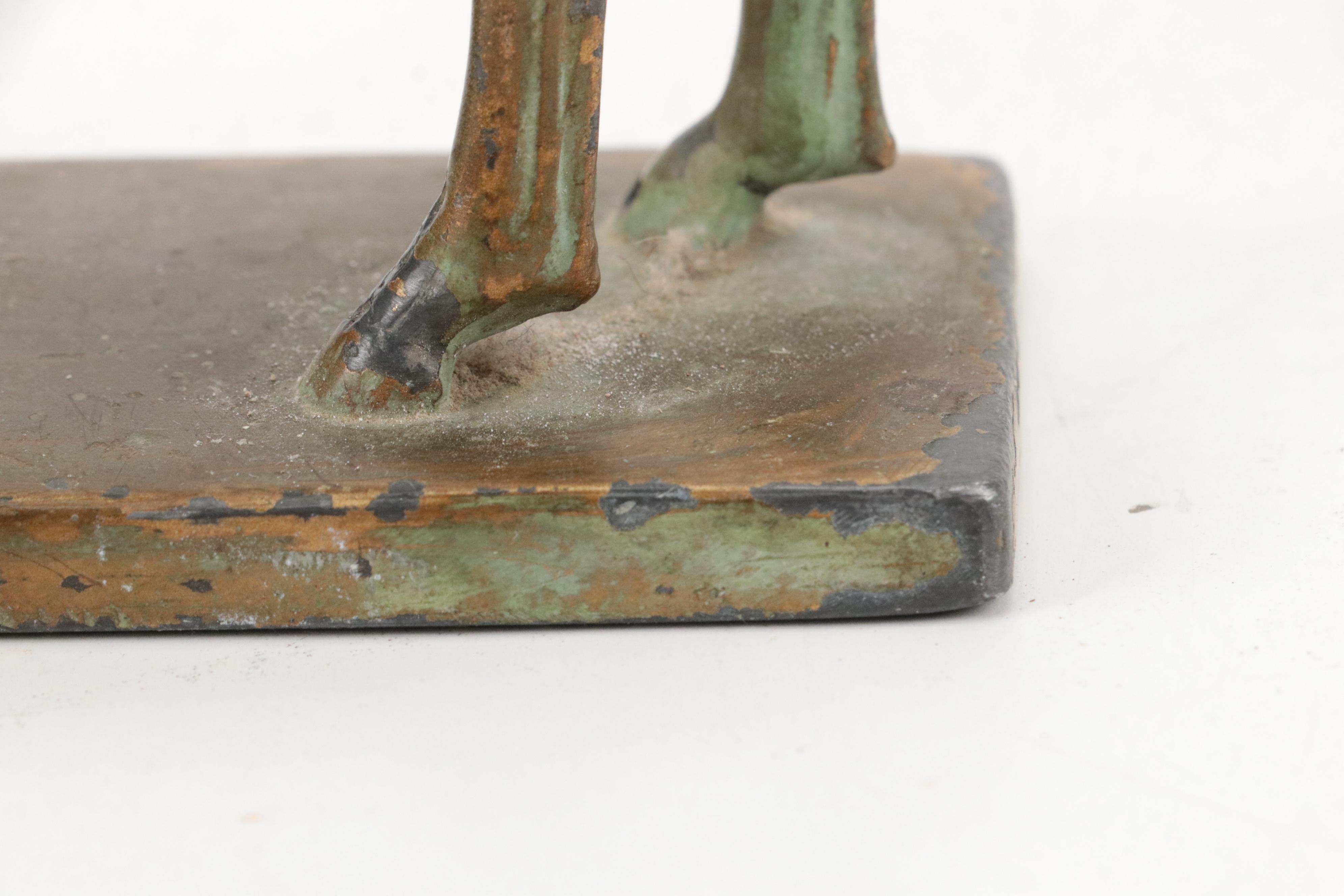 Gilt Cast Metal Horse Figurine, Mid-20th C.