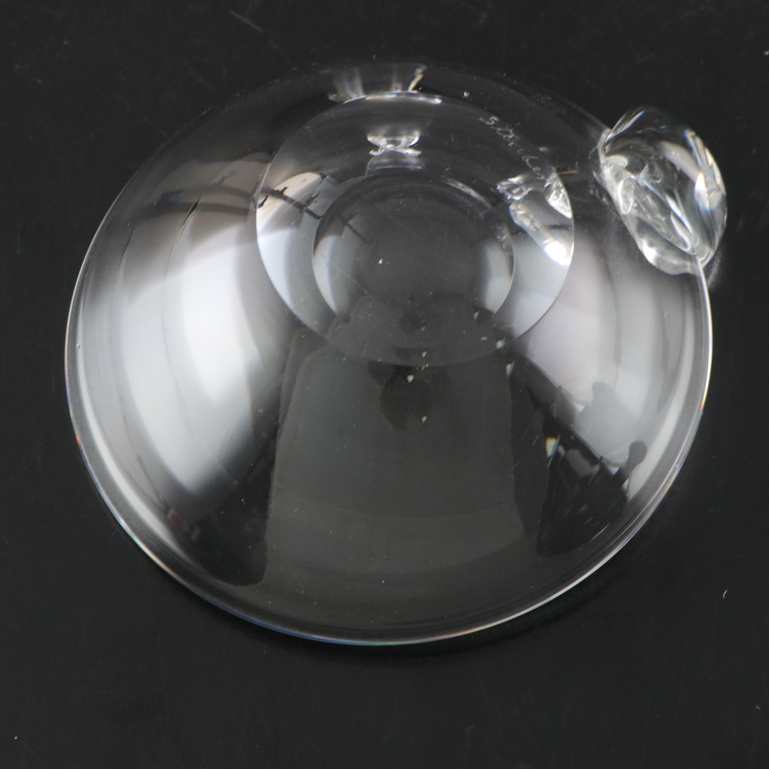 Steuben Art Glass "Spiral" and "Juliet" Vases and Ashtray with Sloping Bowl